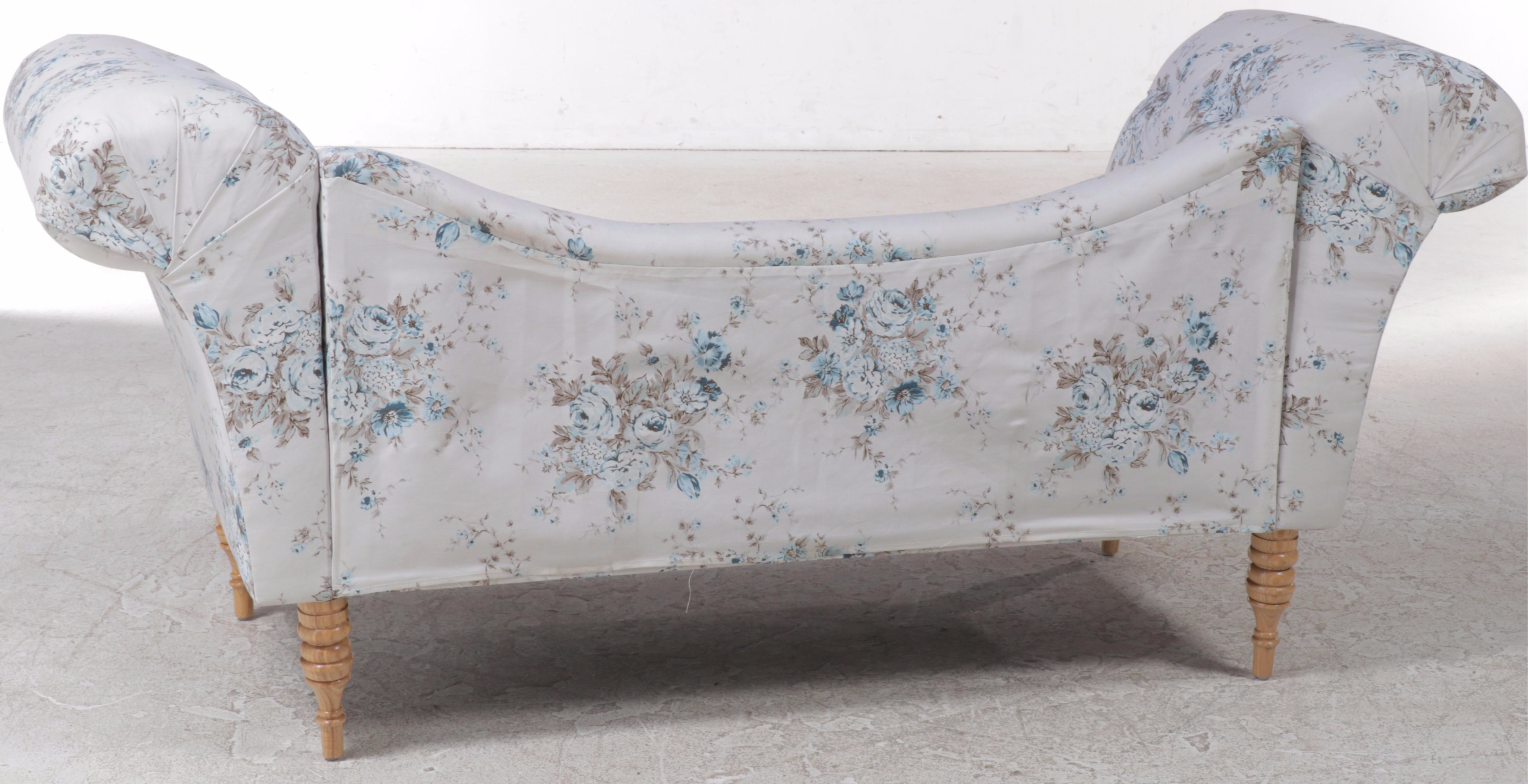 Floral-Upholstered Bed Bench Sofa