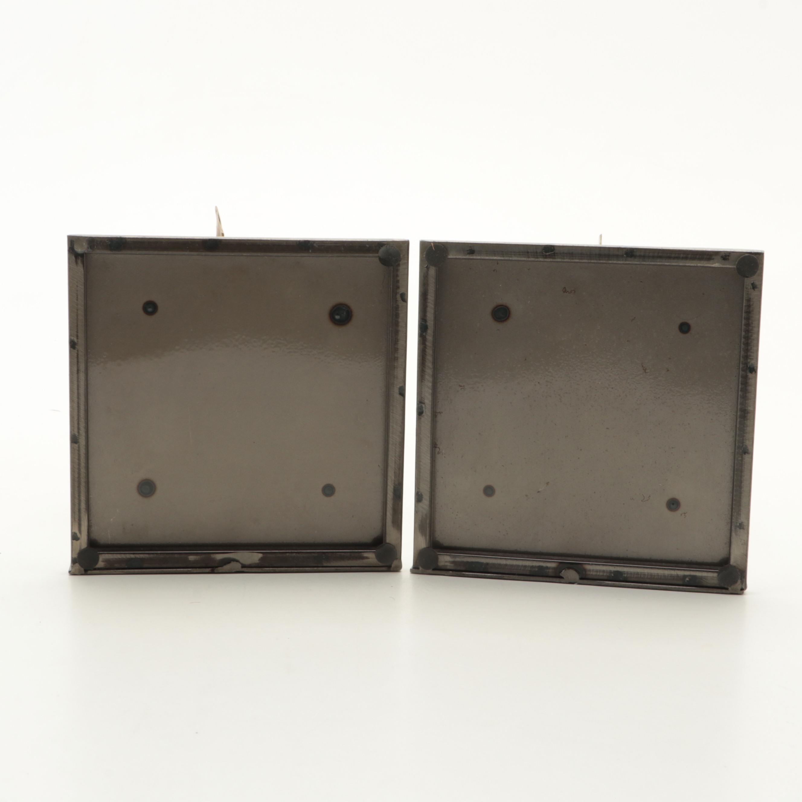 Metal Armillary Sphere Bookends with Decorative Bowling Pins