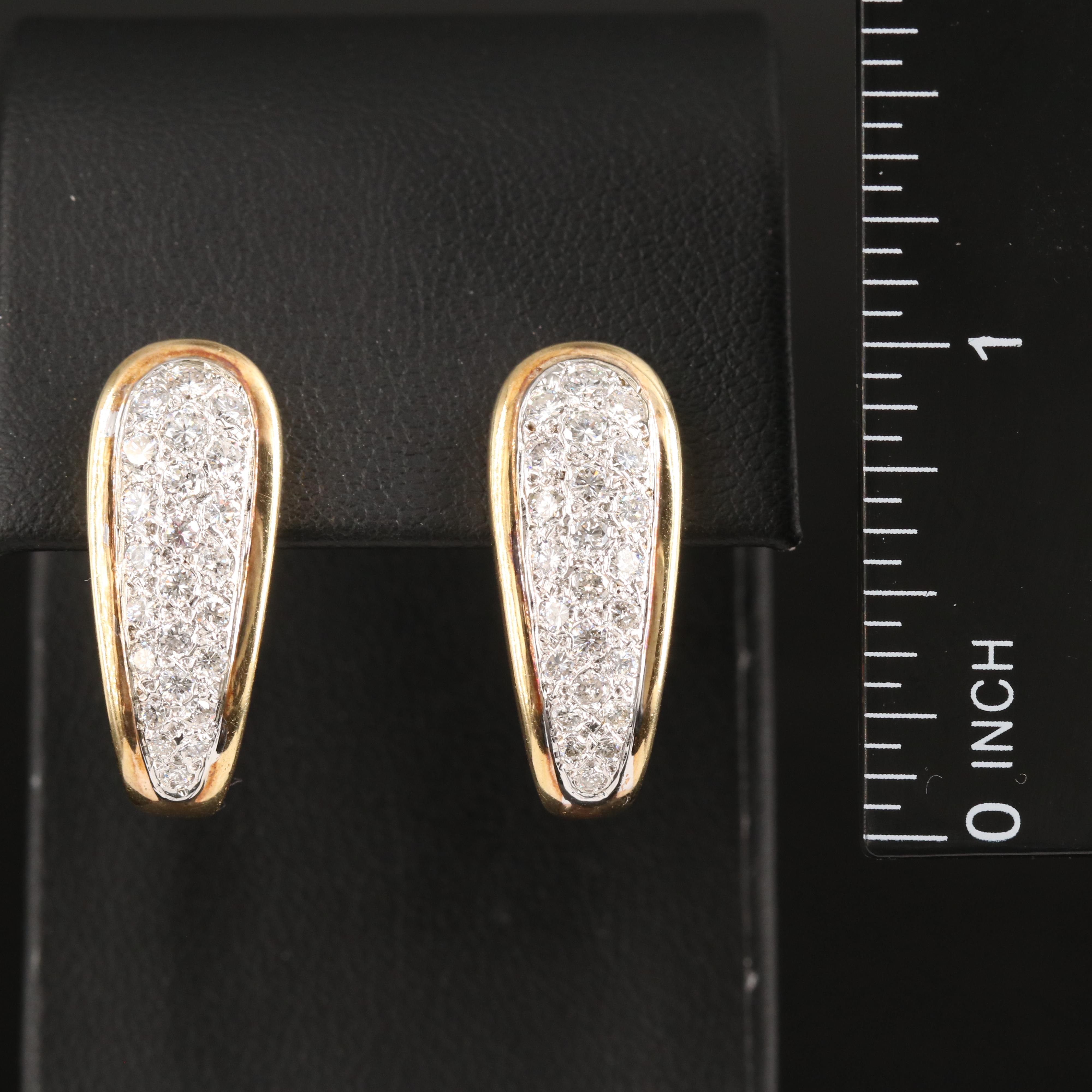 14K 1.70 CTW Diamond J Hoop Earrings