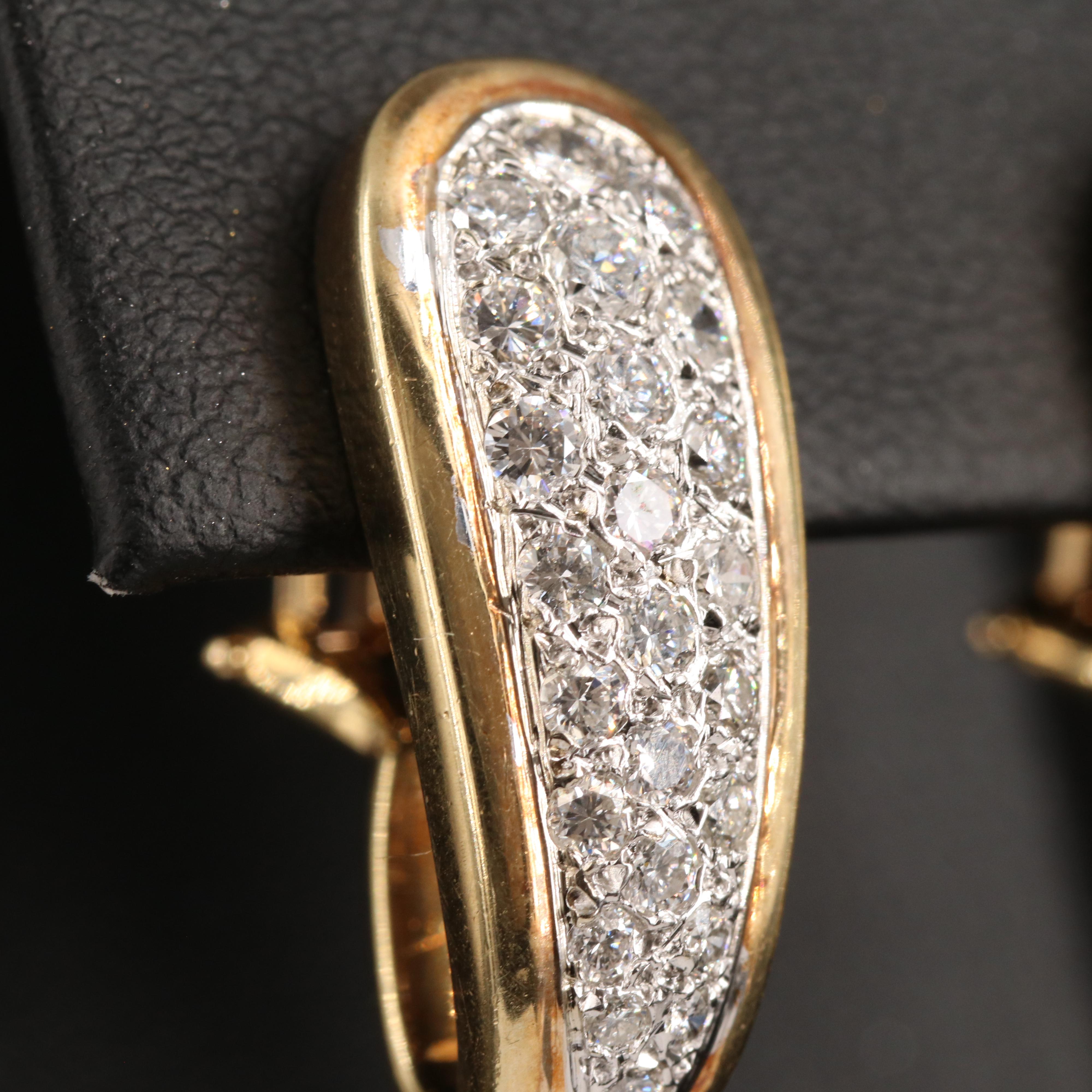 14K 1.70 CTW Diamond J Hoop Earrings