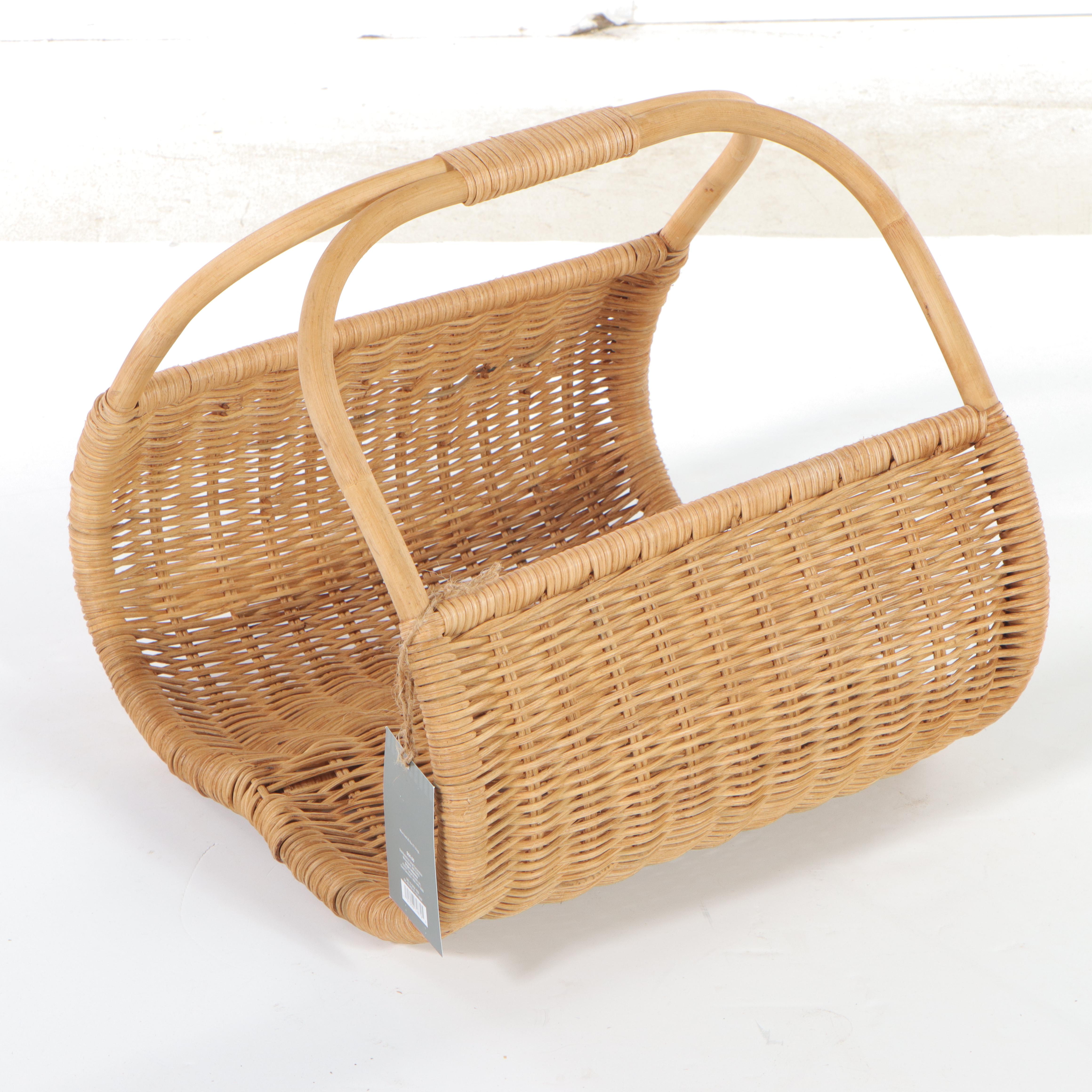 Threshold With Studio McGee Woven Magazine Holder and Striped Basket