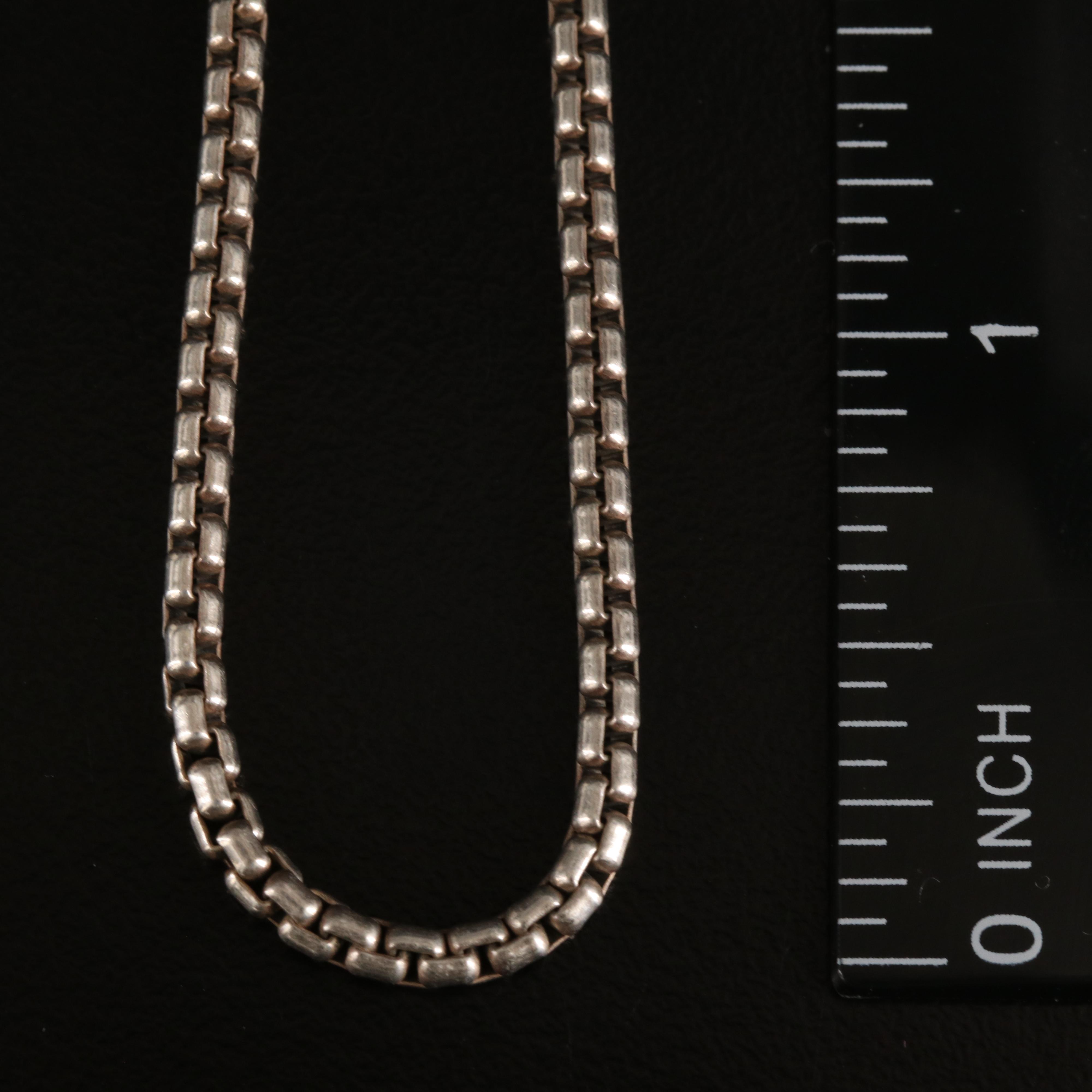 David Yurman Sterling Box Chain Necklace with 14K Tag