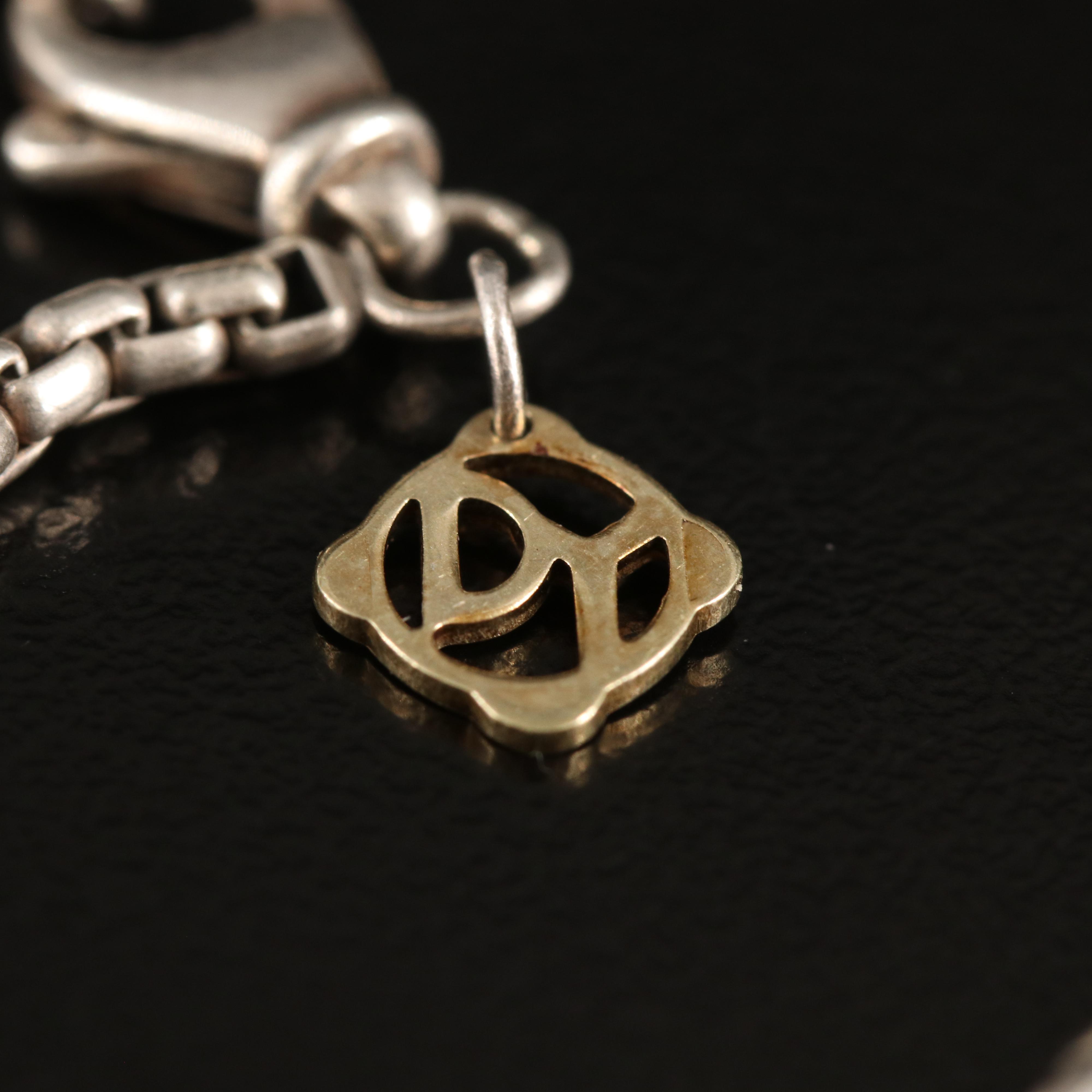 David Yurman Sterling Box Chain Necklace with 14K Tag