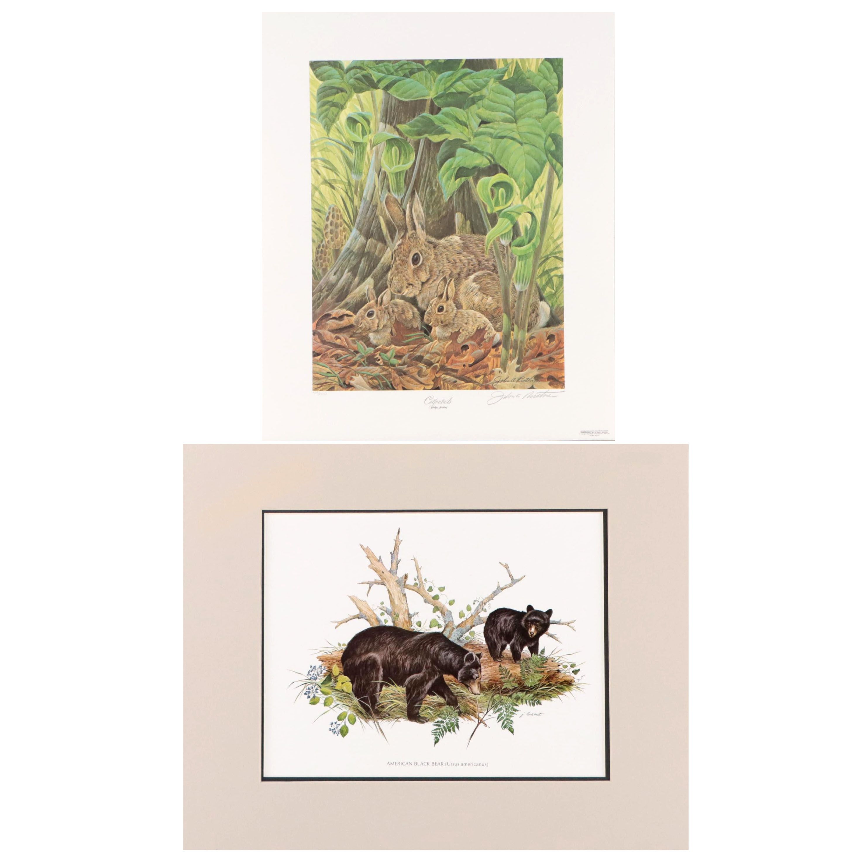 John A. Ruthven and James Lockhart Animal Offset Lithographs