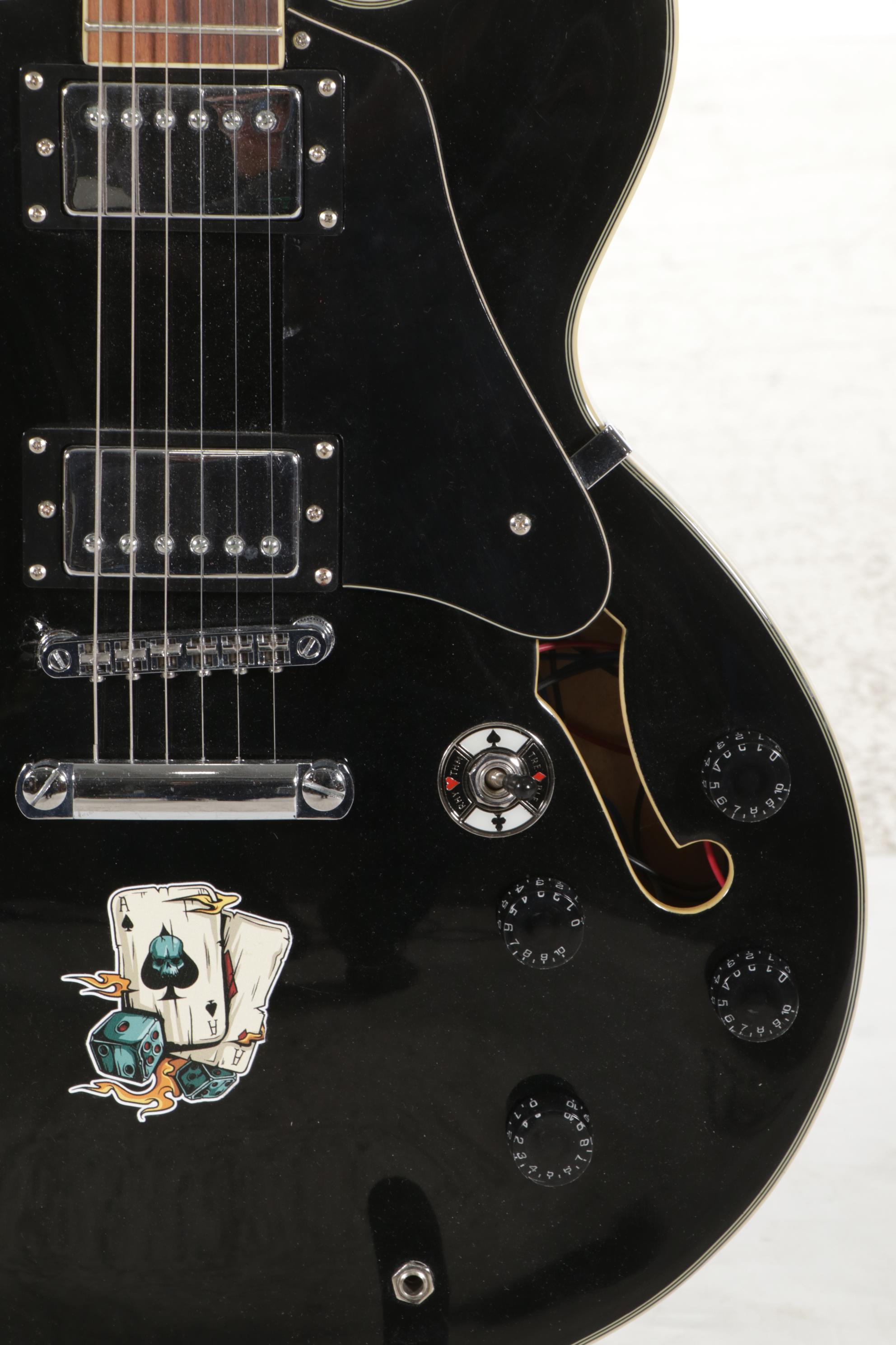 Playing Cards and Dice Themed S101 Electric Guitar with Shoulder Strap