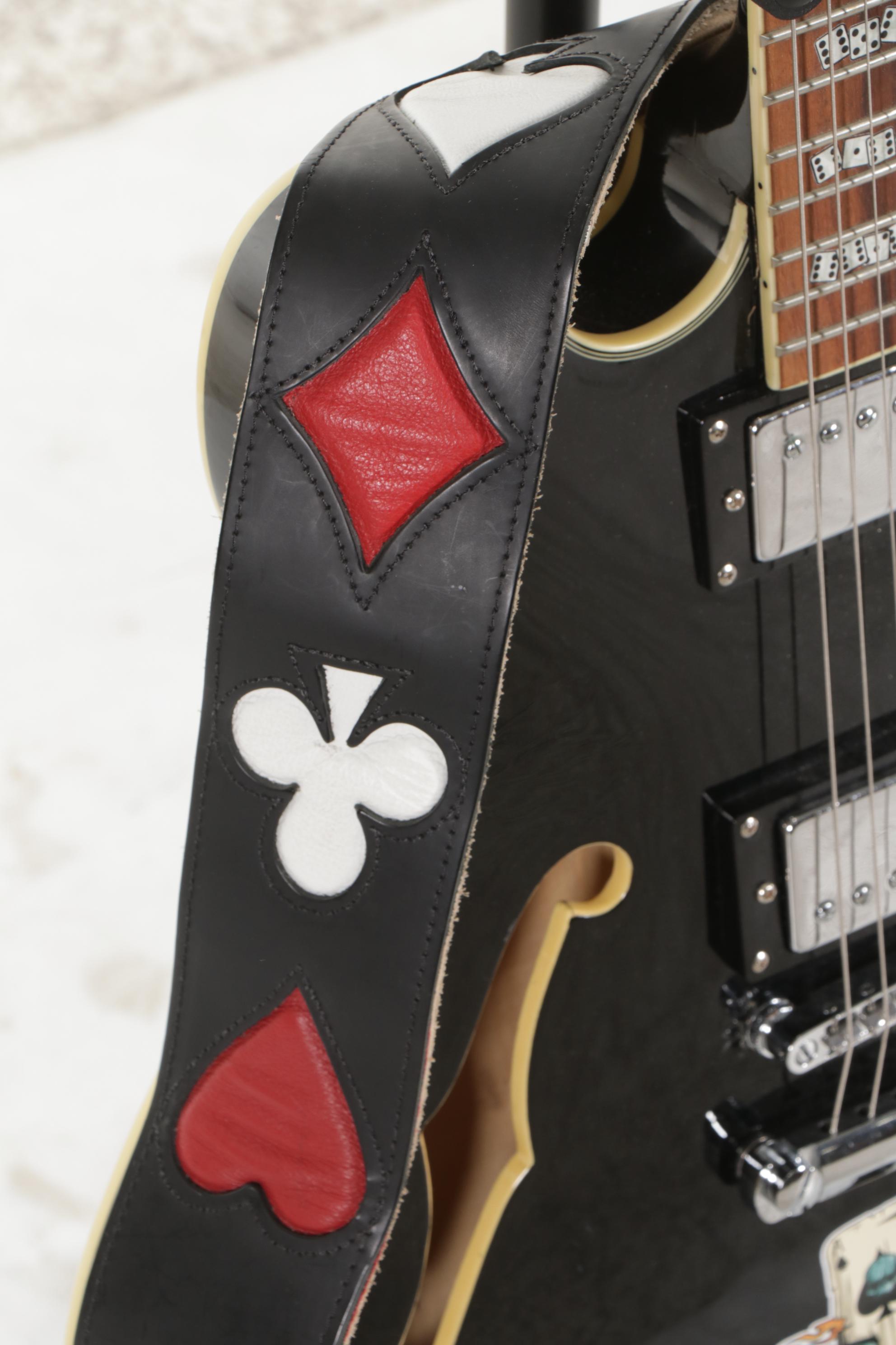 Playing Cards and Dice Themed S101 Electric Guitar with Shoulder Strap