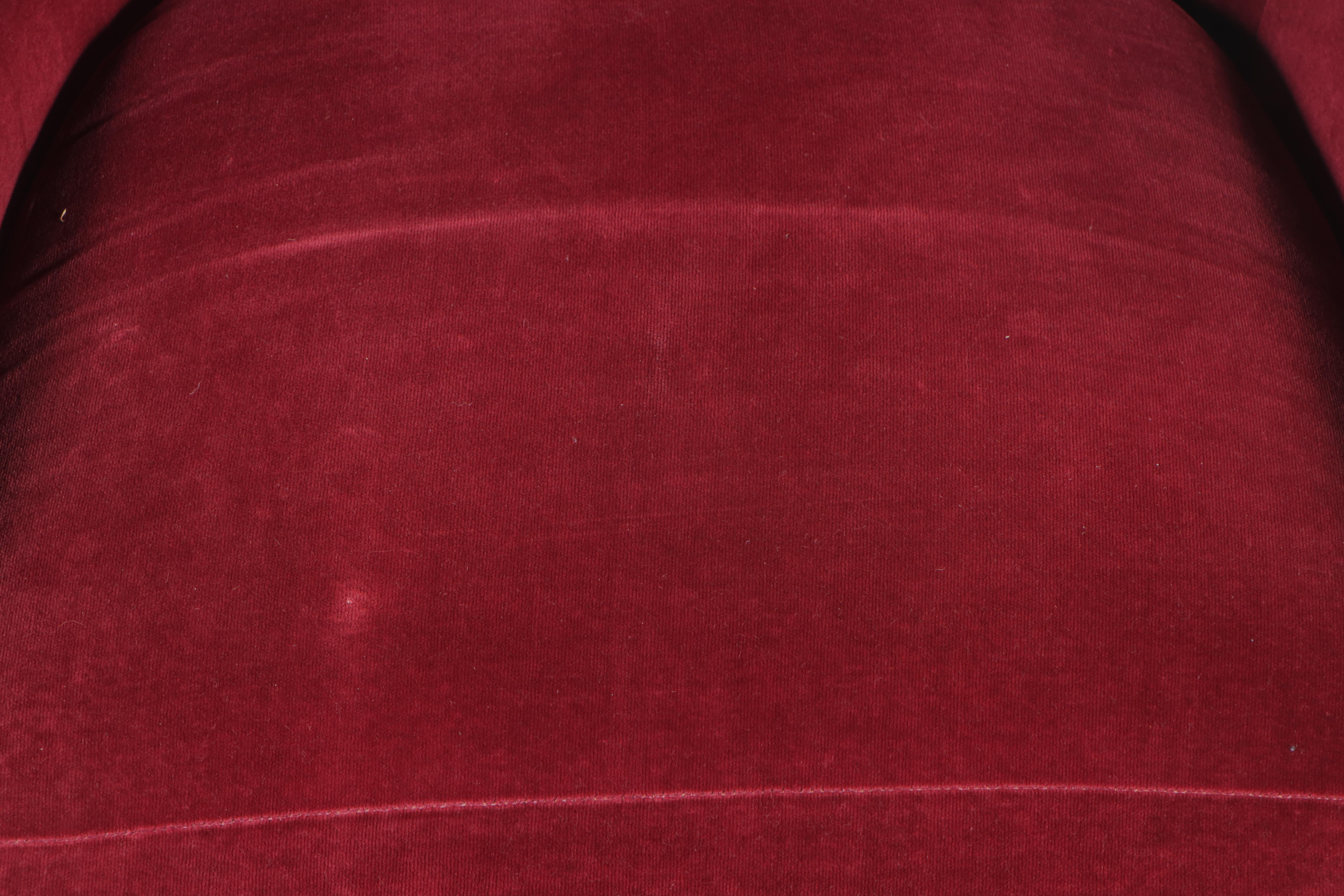 Velveteen-Upholstered Tub Chair, Late 20th Century