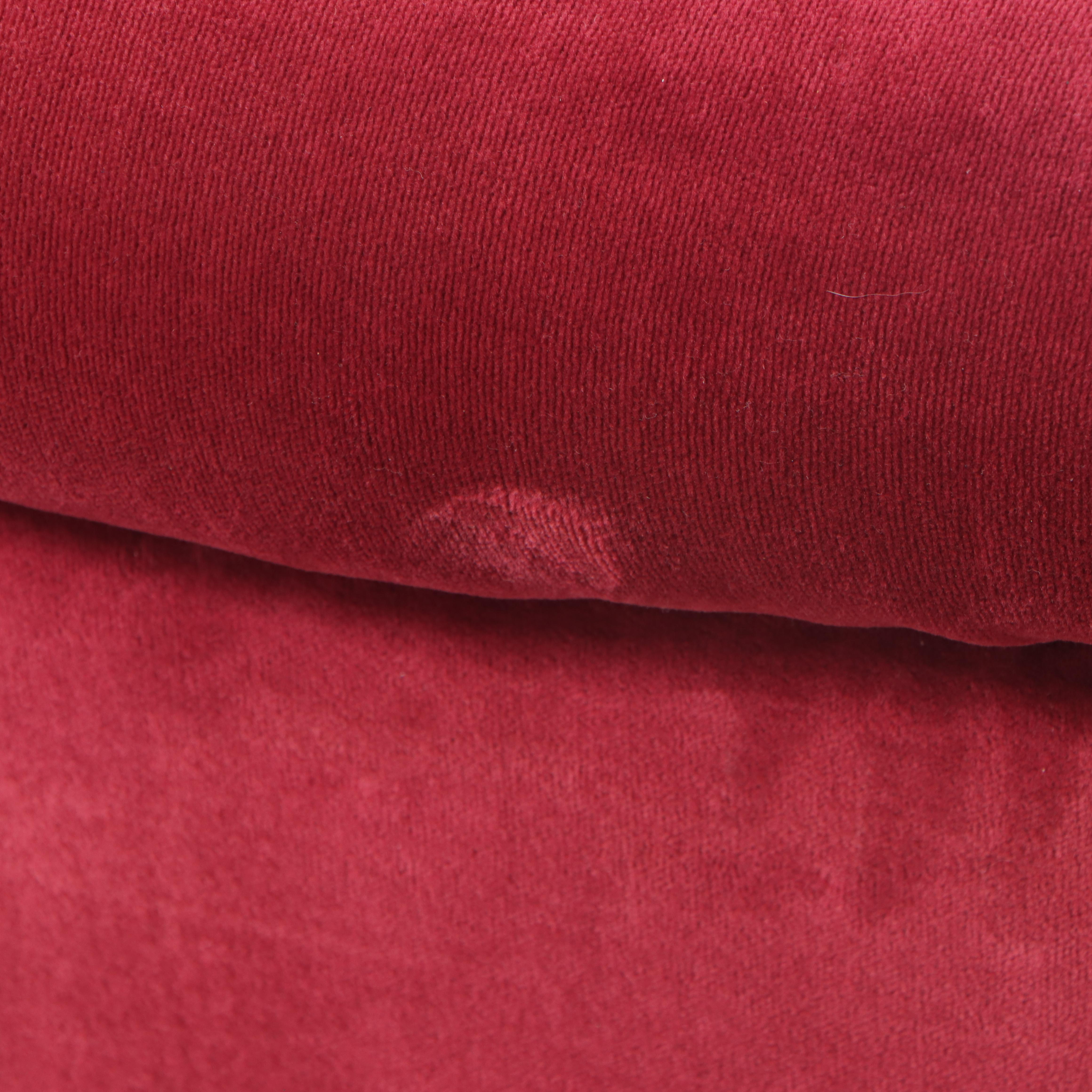Velveteen-Upholstered Tub Chair, Late 20th Century