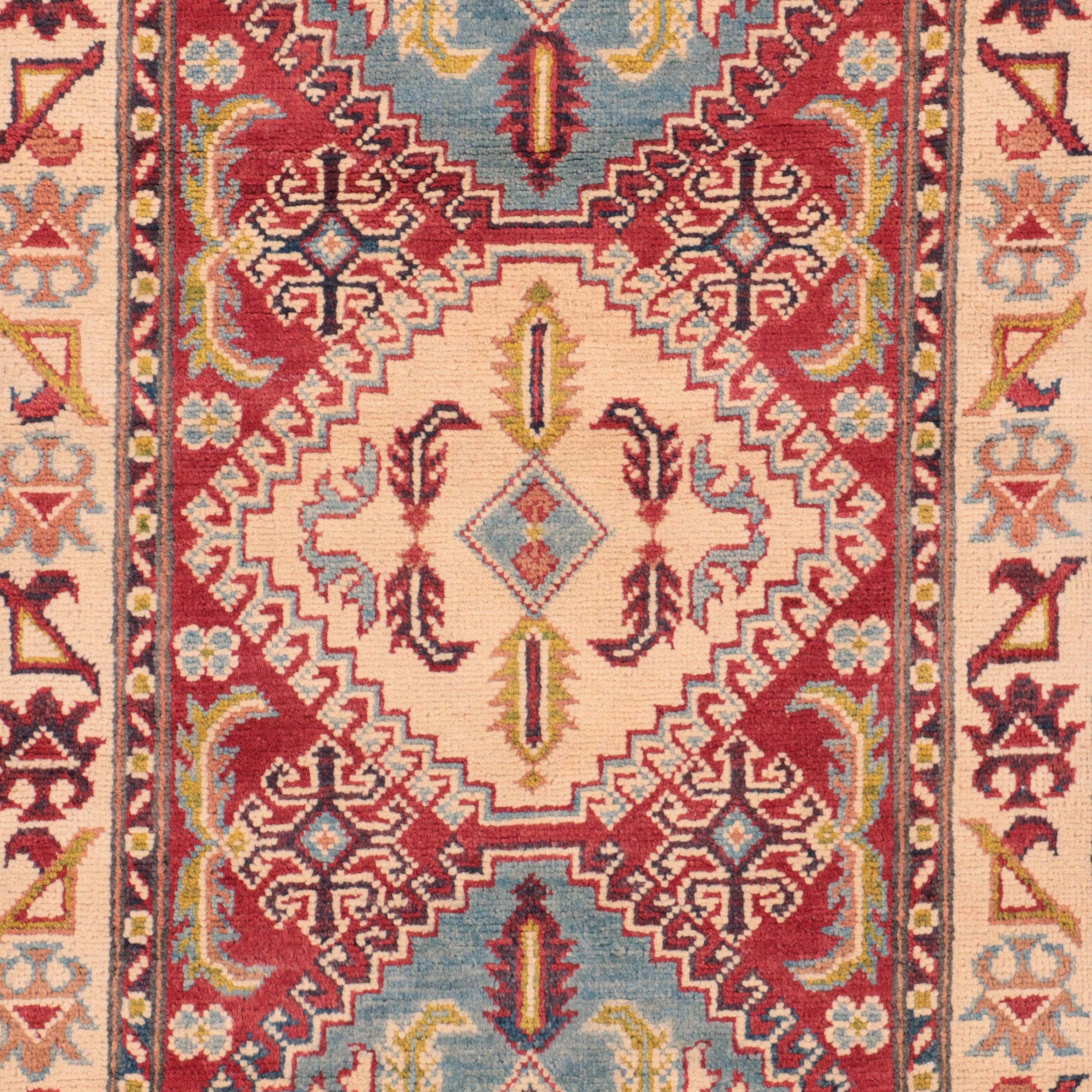 2'9 x 9'6 Hand-Knotted Afghan Kazak Carpet Runner