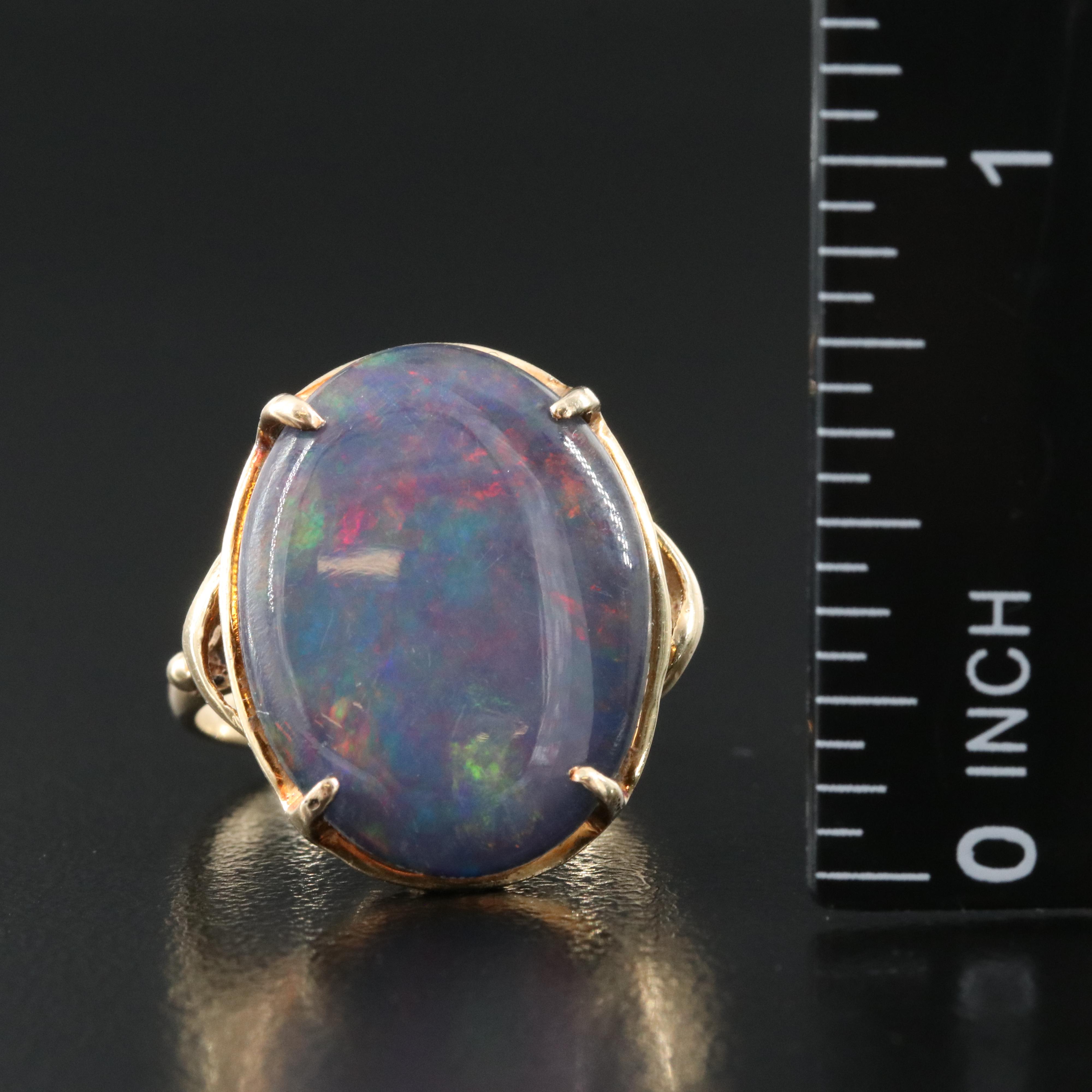 14K Opal Triplet Ring