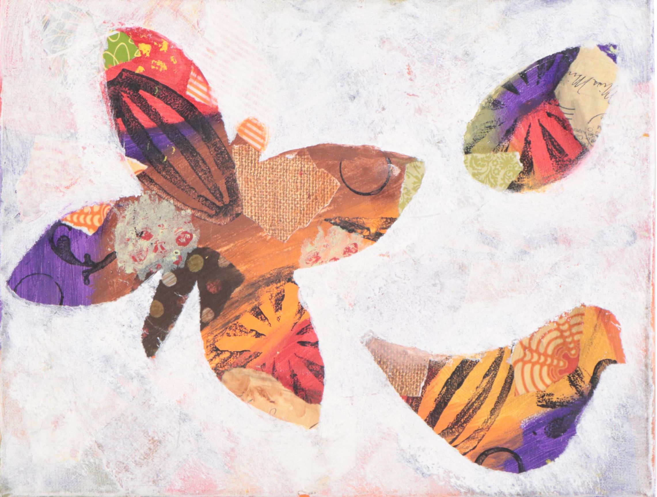 Mixed Media Painting of Butterfly and Chick, 21st Century