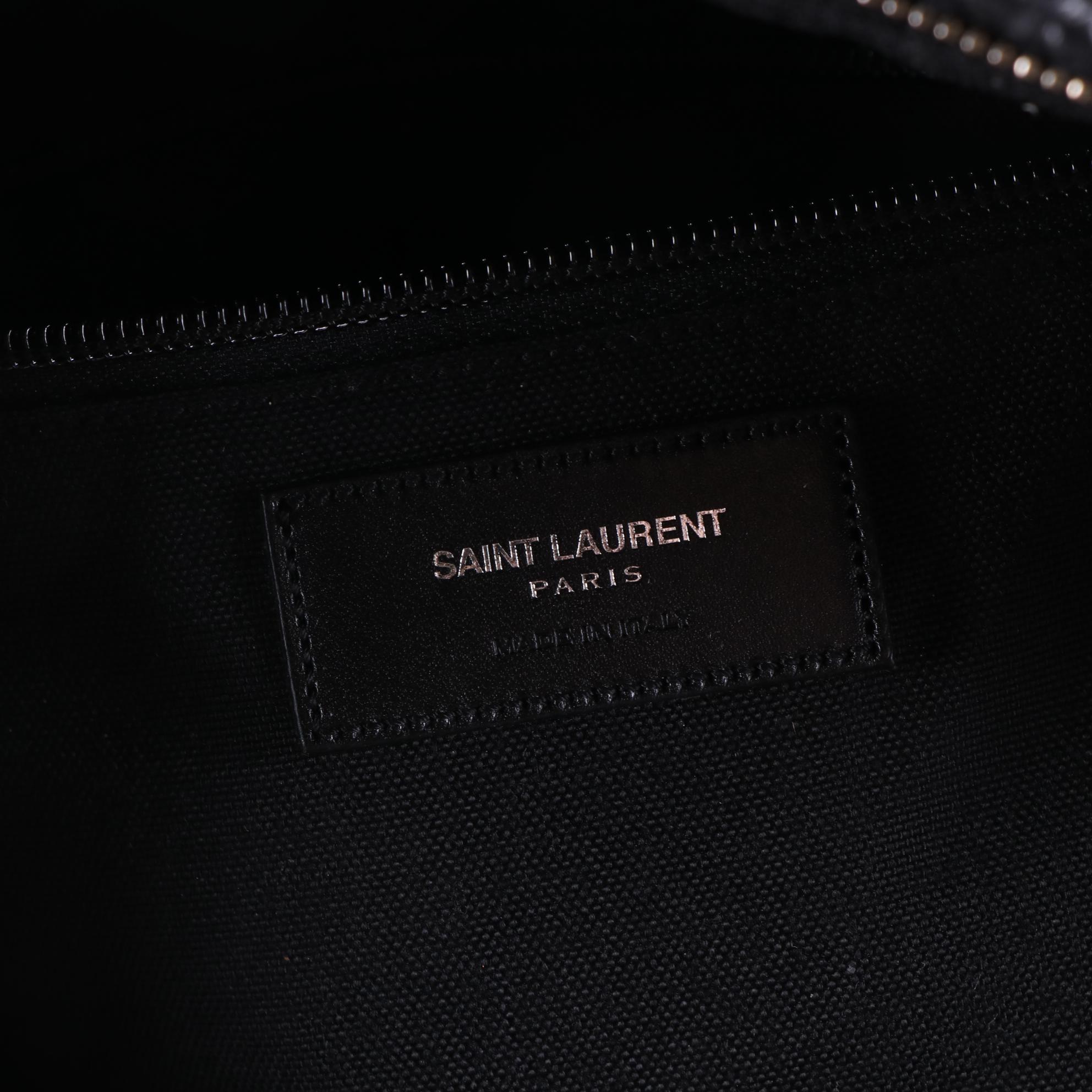 Saint Laurent City Python Embossed Leather Backpack