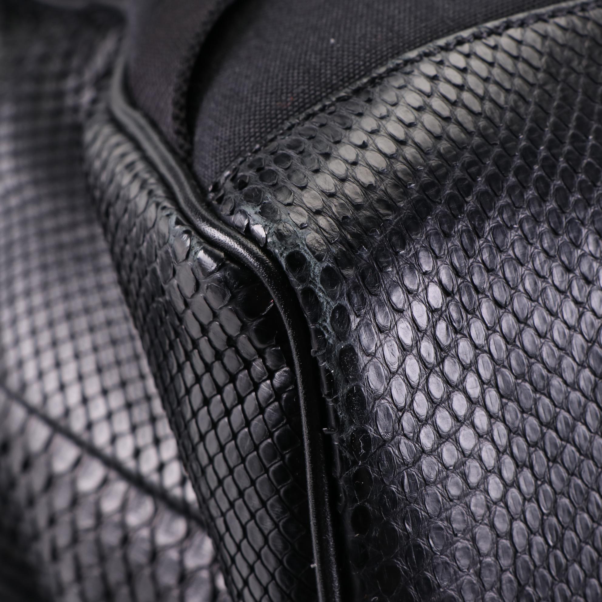 Saint Laurent City Python Embossed Leather Backpack