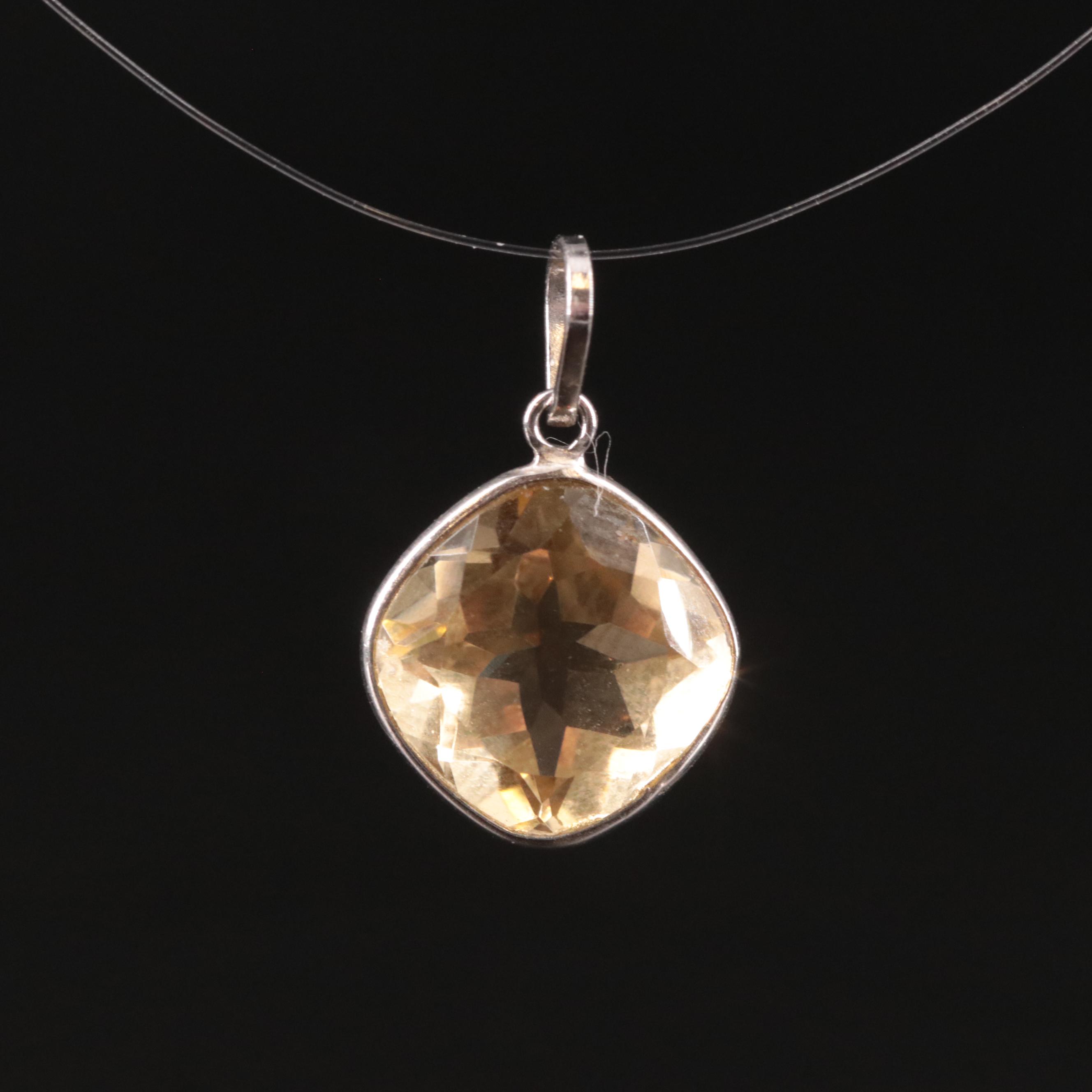 14K Citrine Pendant