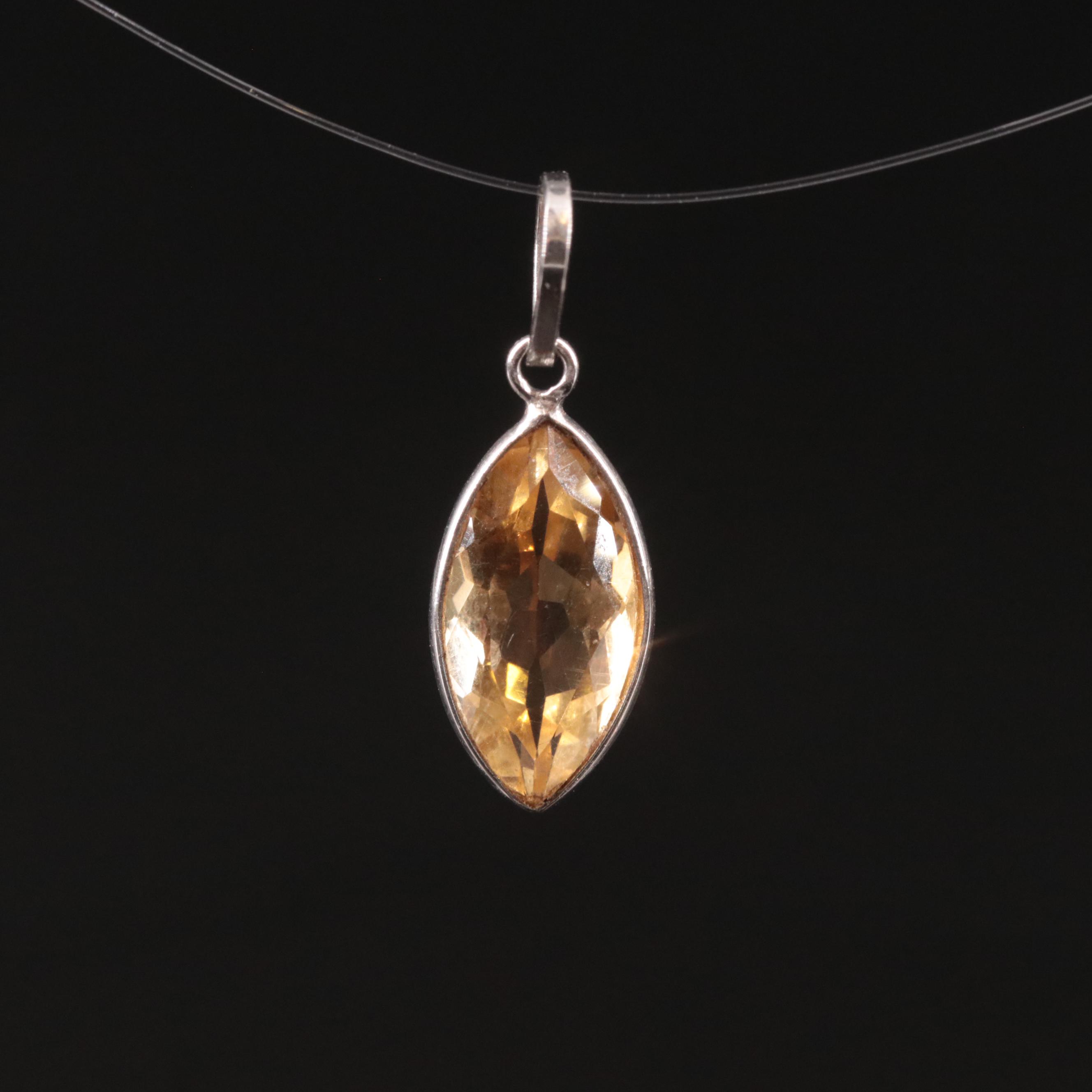 14K Citrine Pendant