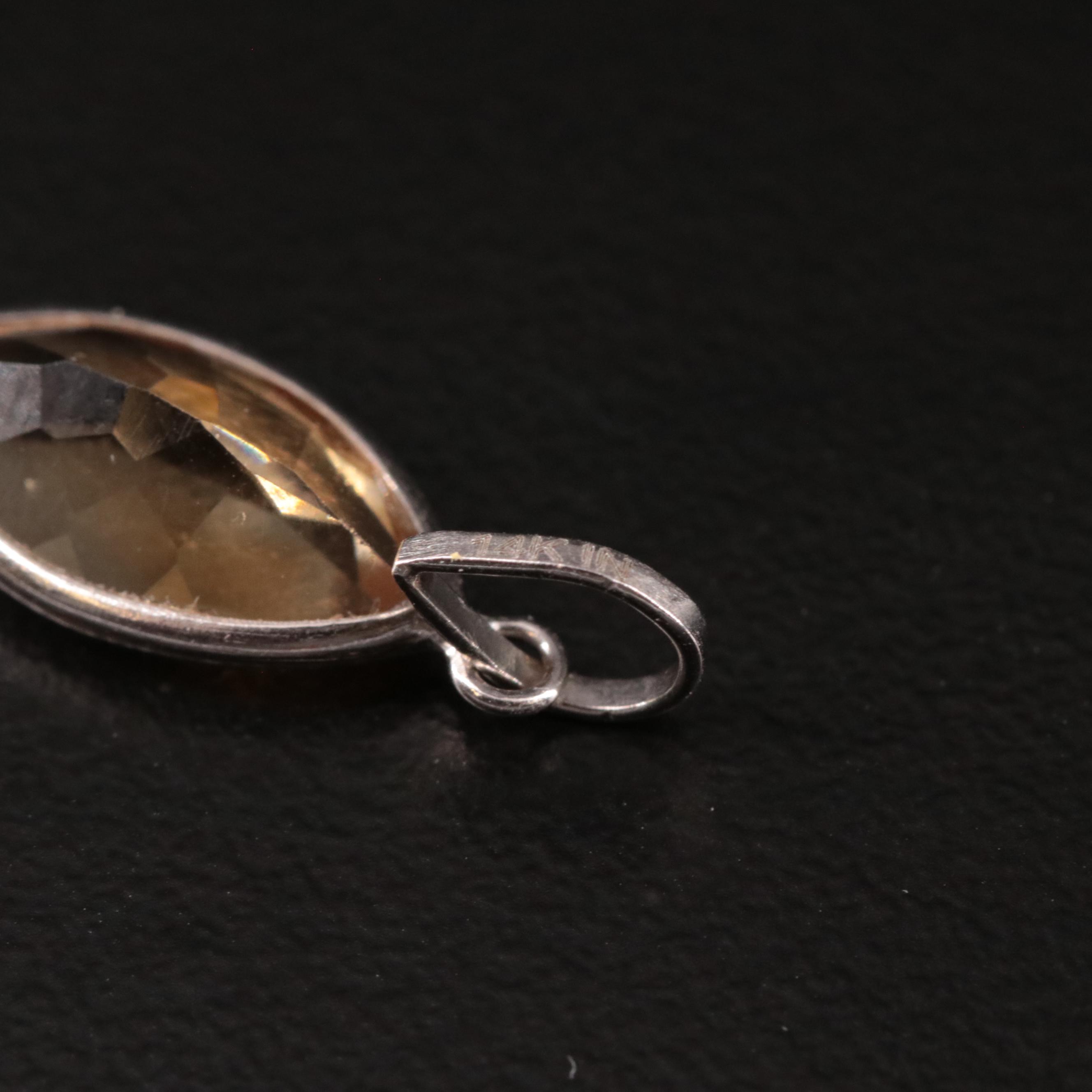 14K Citrine Pendant