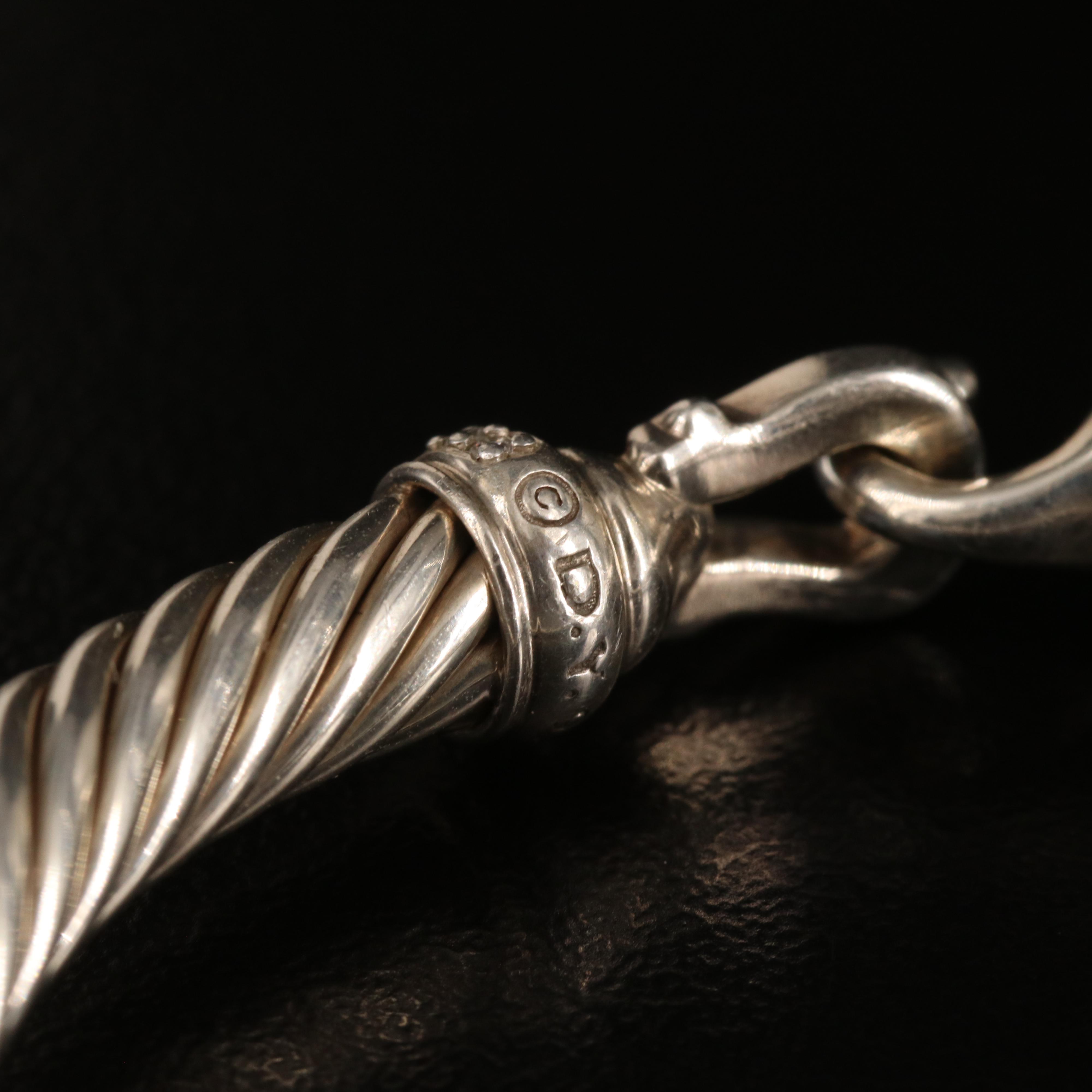 David Yurman "Buckle" Sterling Diamond Bracelet