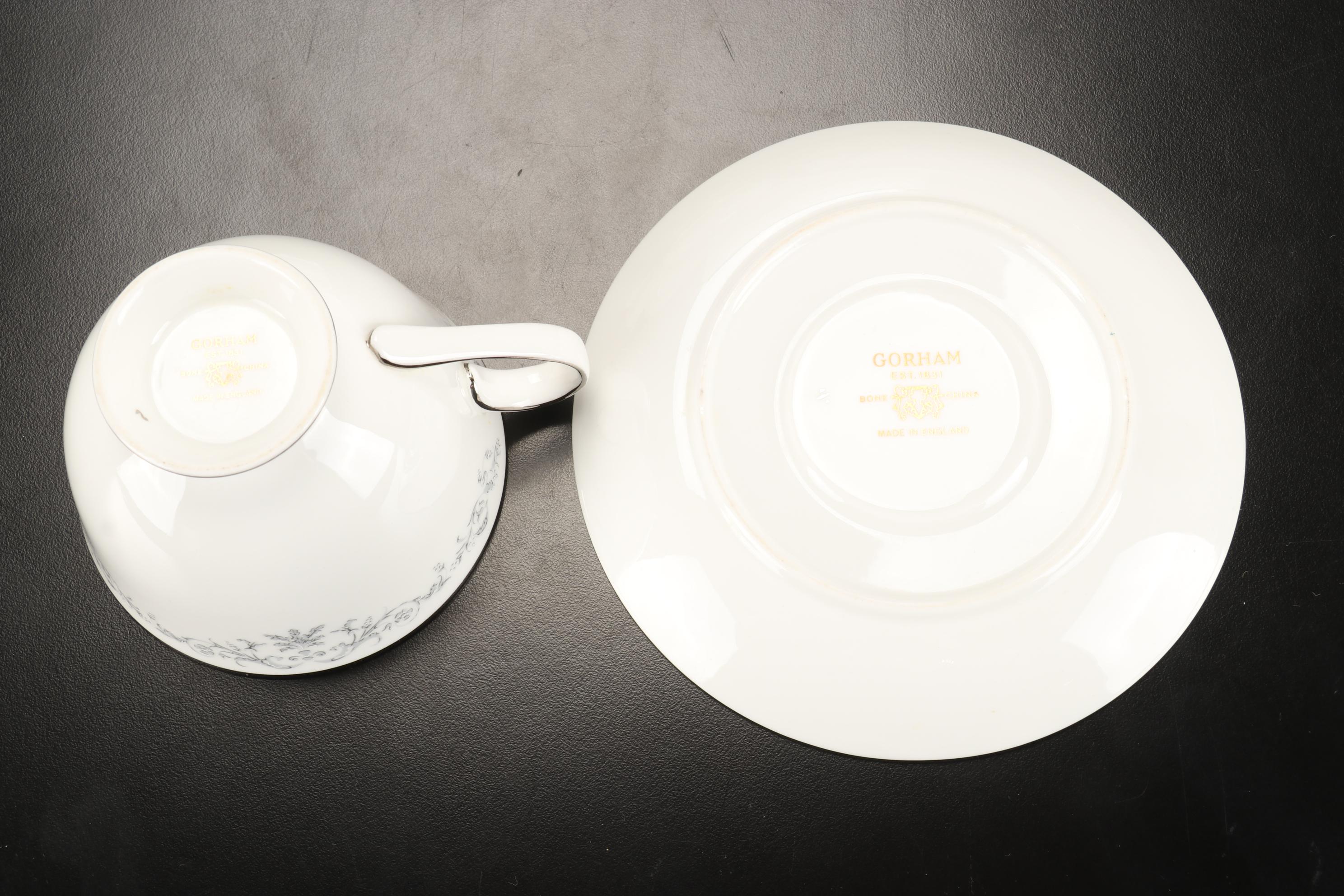 Gorham "Della Regina" Bone China Tableware, Mid to Late 20th Century