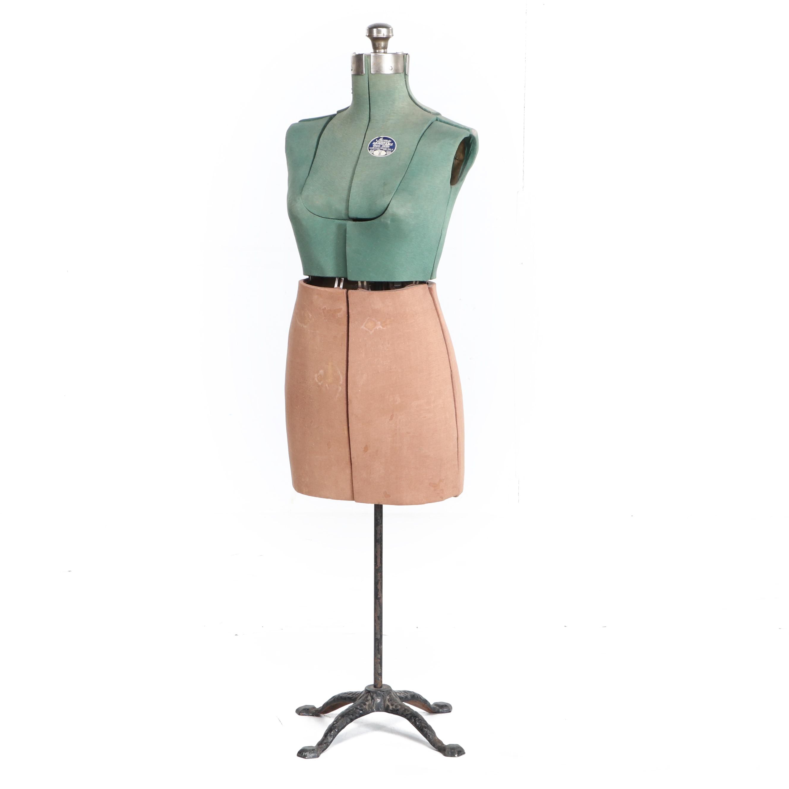 Ellanam Adjustable Form Co. Acme Size B Dress Form, Mid-20th Century