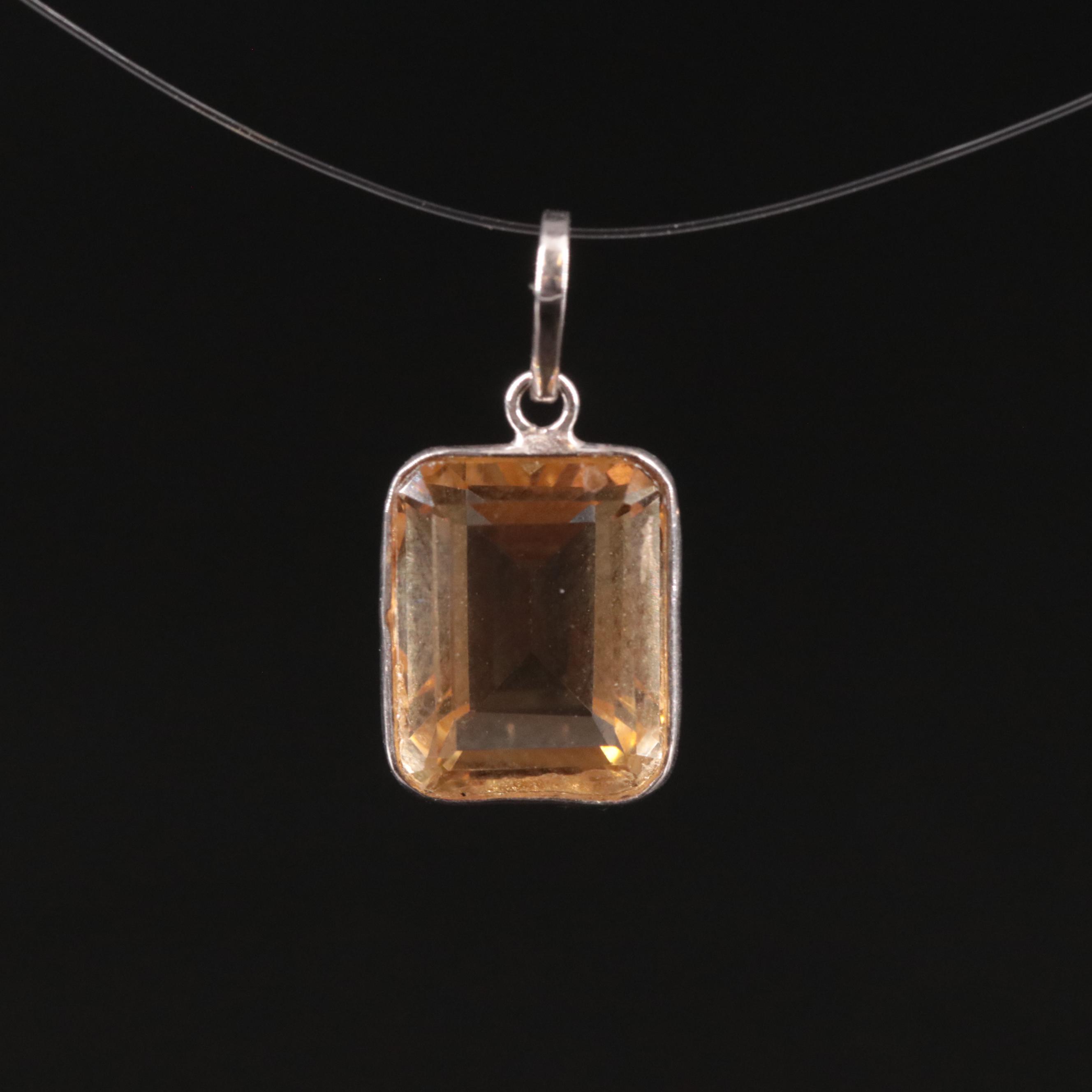 14K Citrine Pendant
