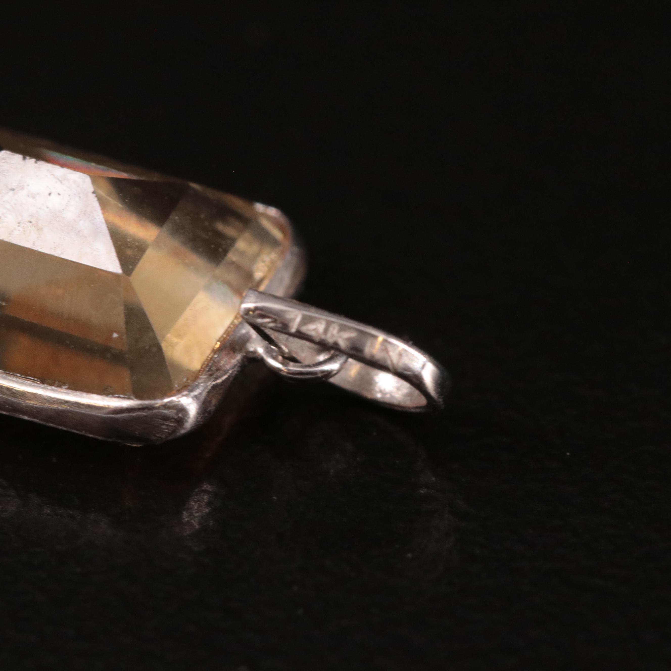 14K Citrine Pendant
