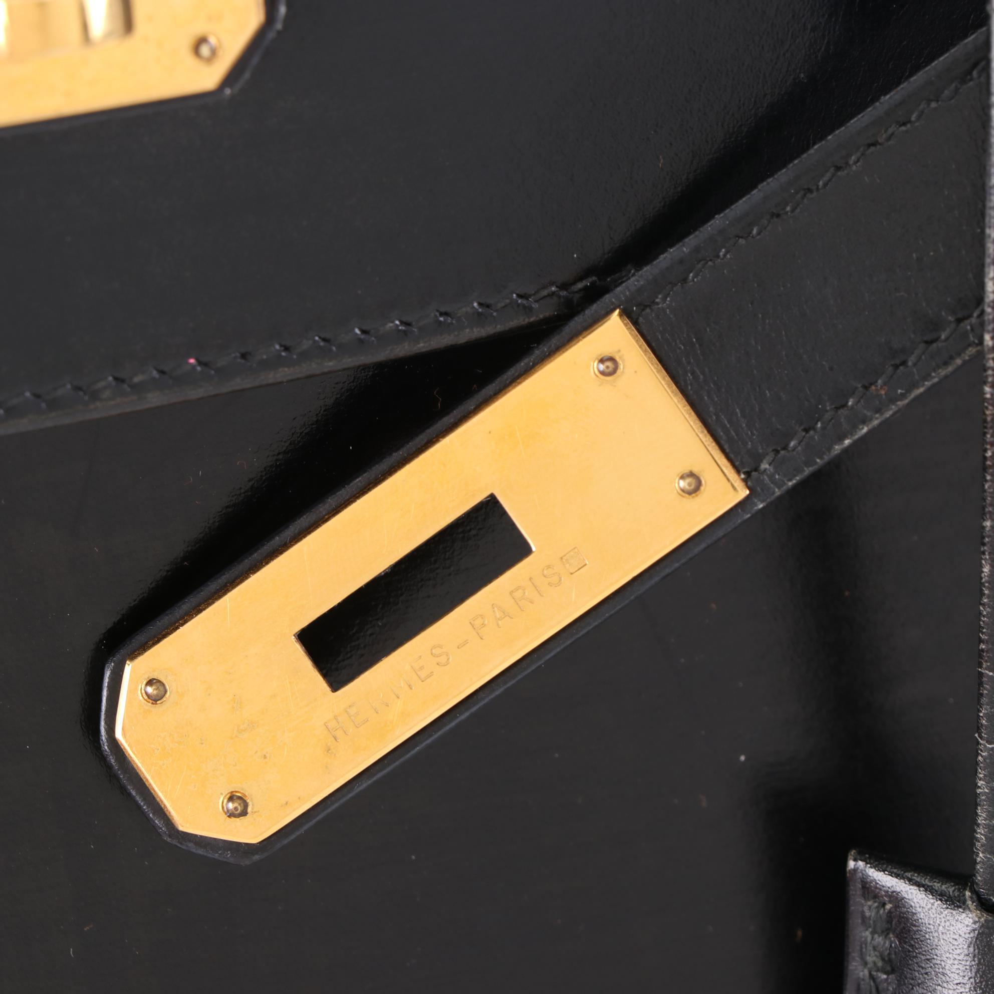 Hermès Kelly Sellier 32 Handbag in Noir Box Calf Leather, 1966