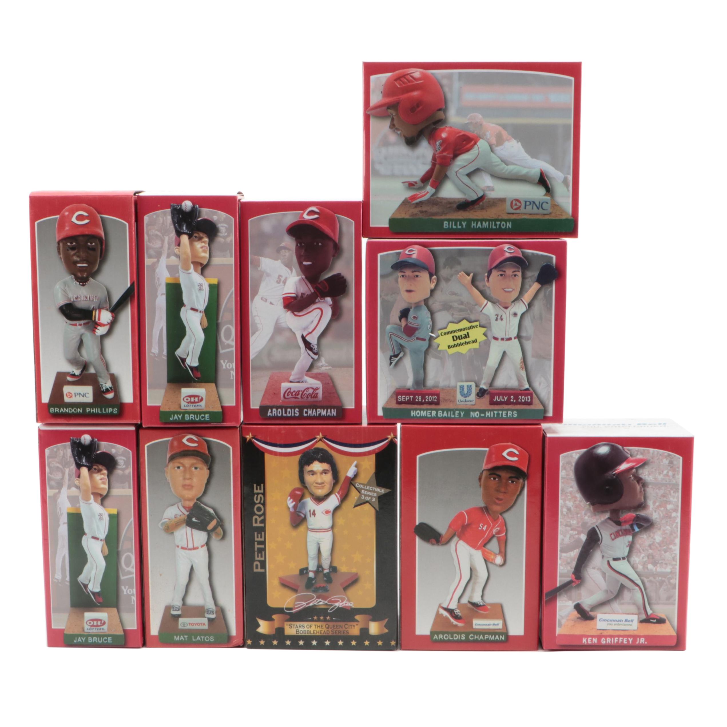 Cincinnati Reds Aroldis Chapman, Pete Rose, Jay Bruce and More Bobbleheads