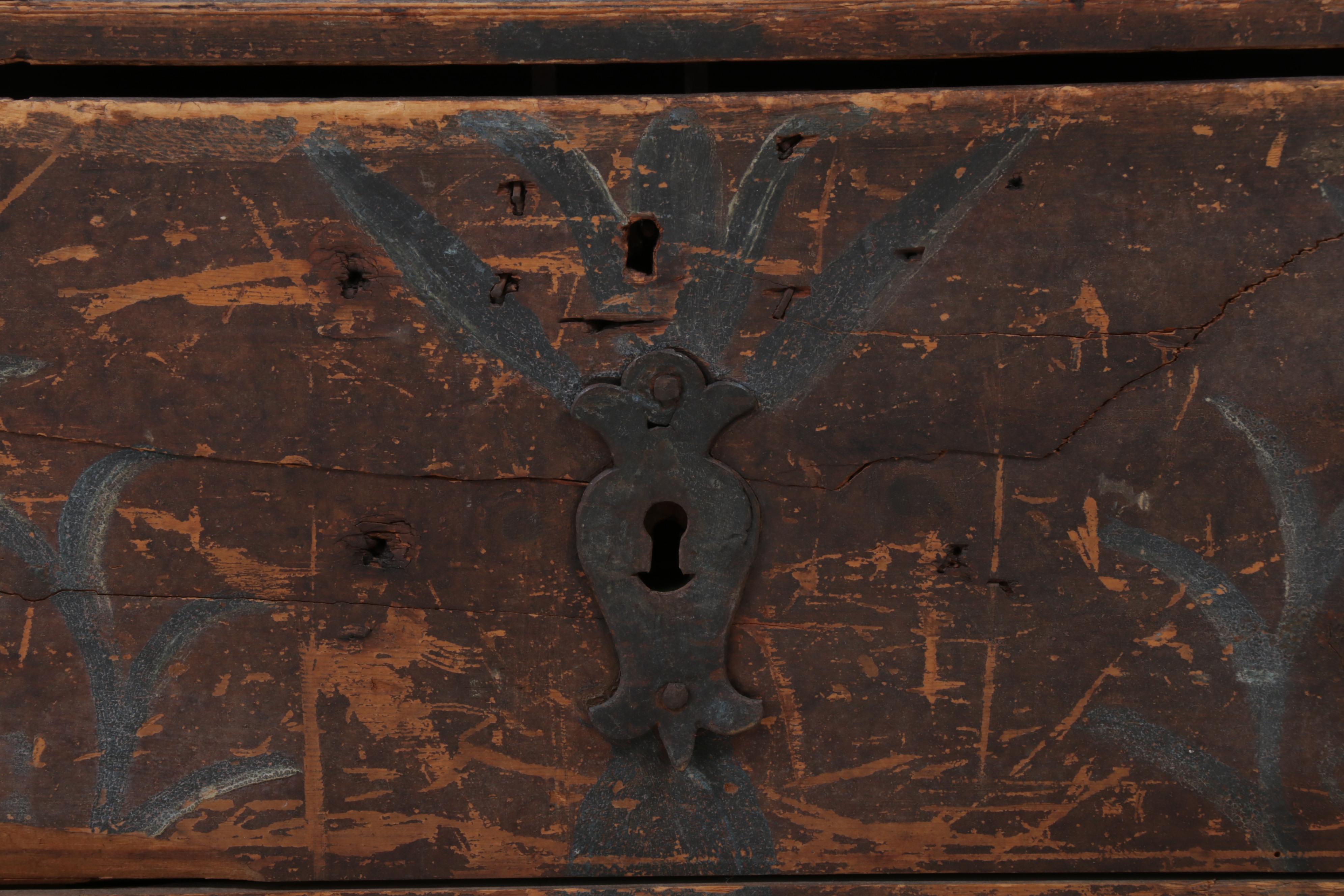 Scandinavian Pine Dome Top Travel Trunk, 19th Century