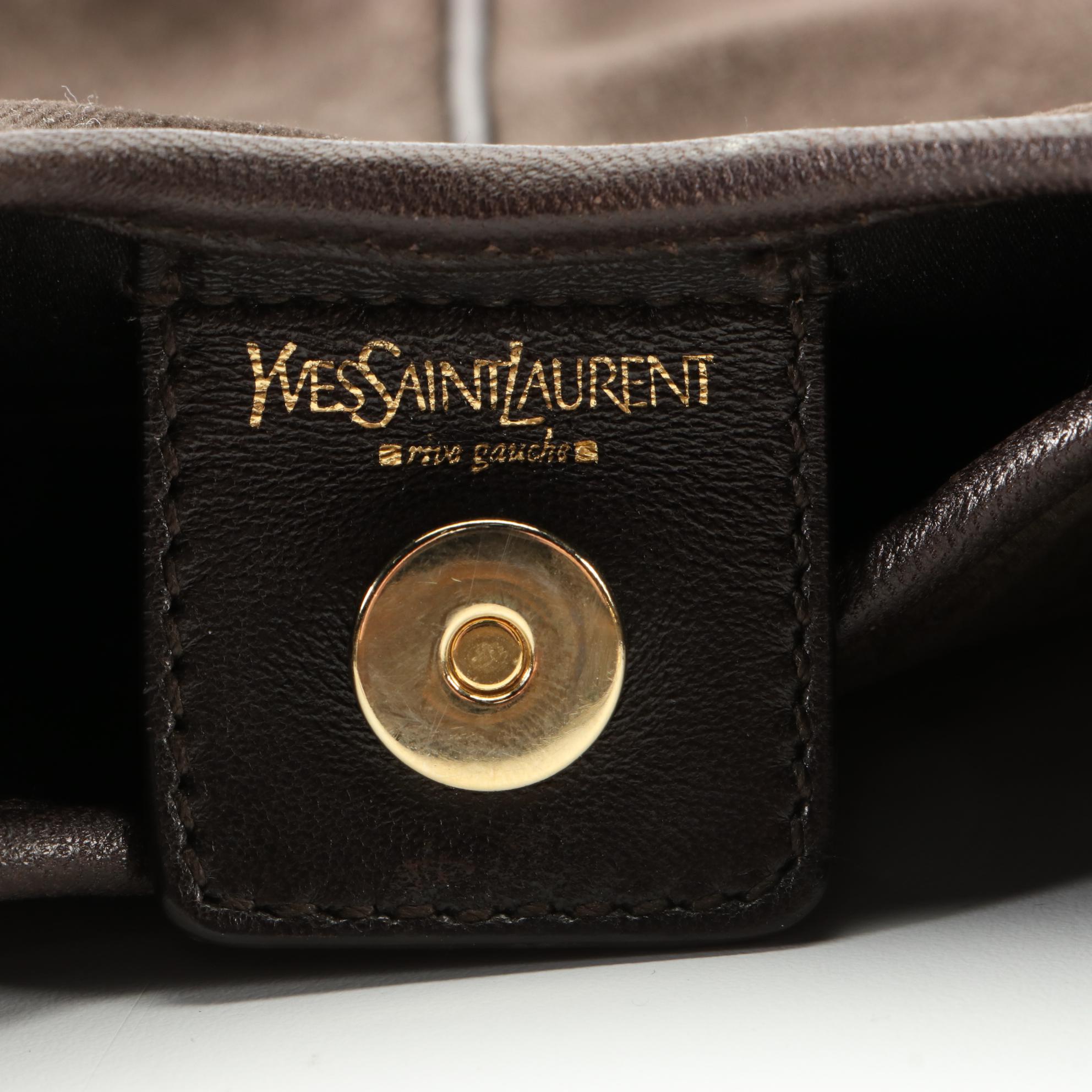 Yves Saint Laurent Mombasa Shoulder Bag in Velvet and Leather