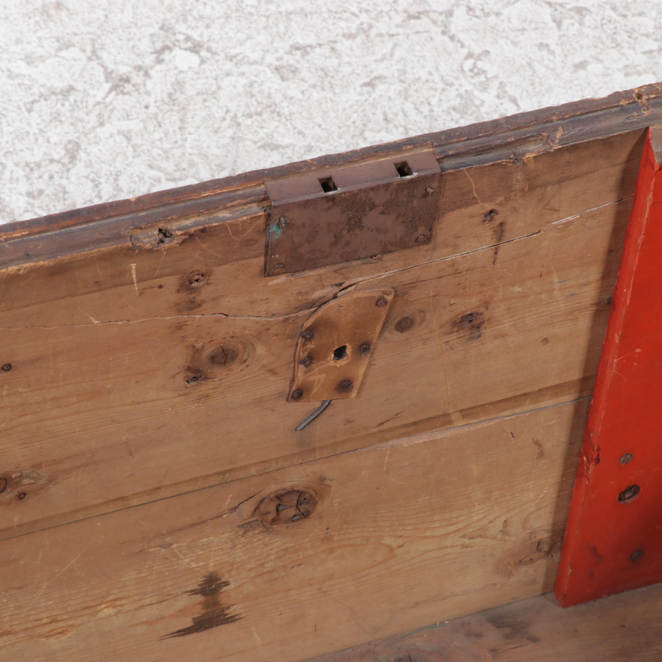 Scandinavian Pine Dome Top Travel Trunk, 19th Century