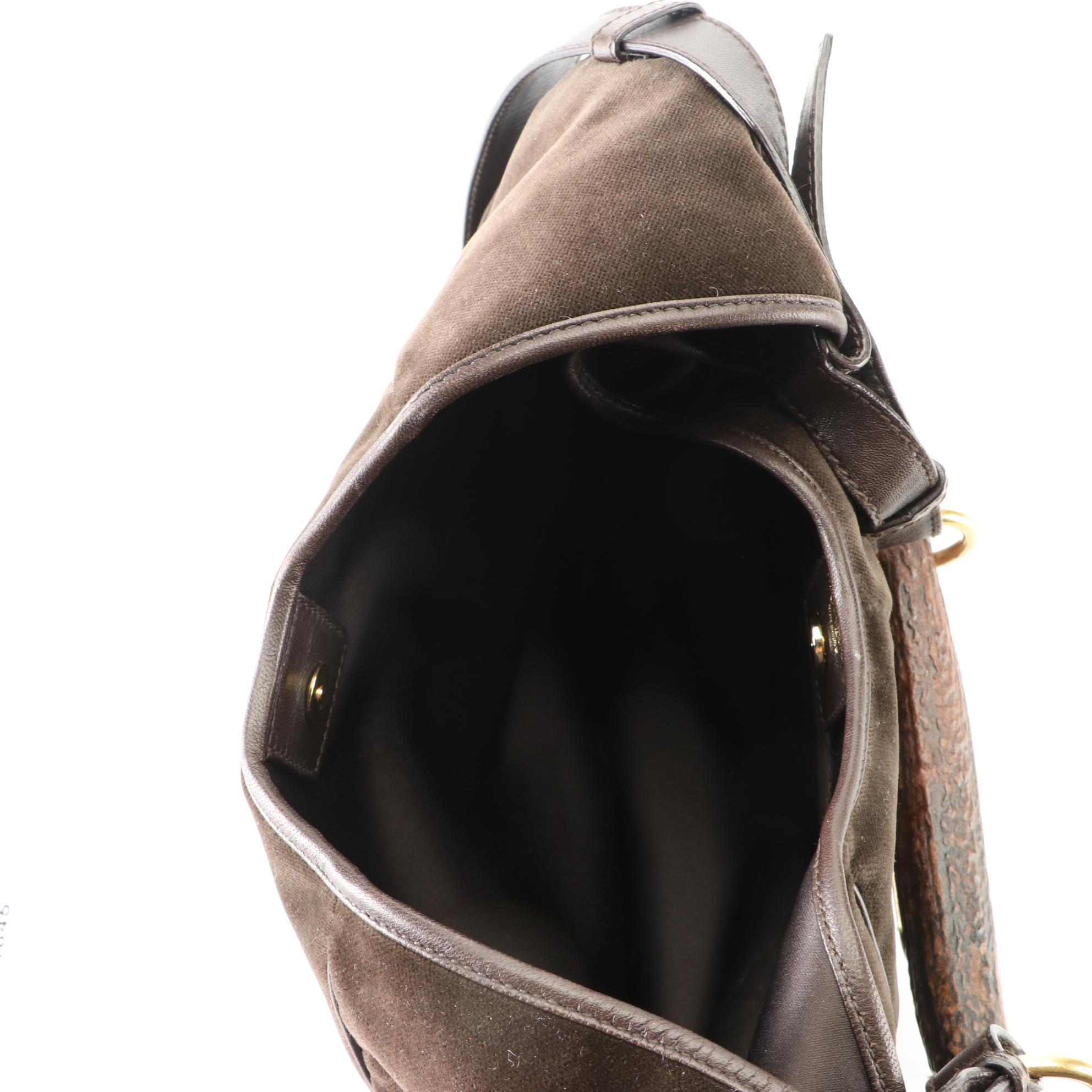 Yves Saint Laurent Mombasa Shoulder Bag in Velvet and Leather