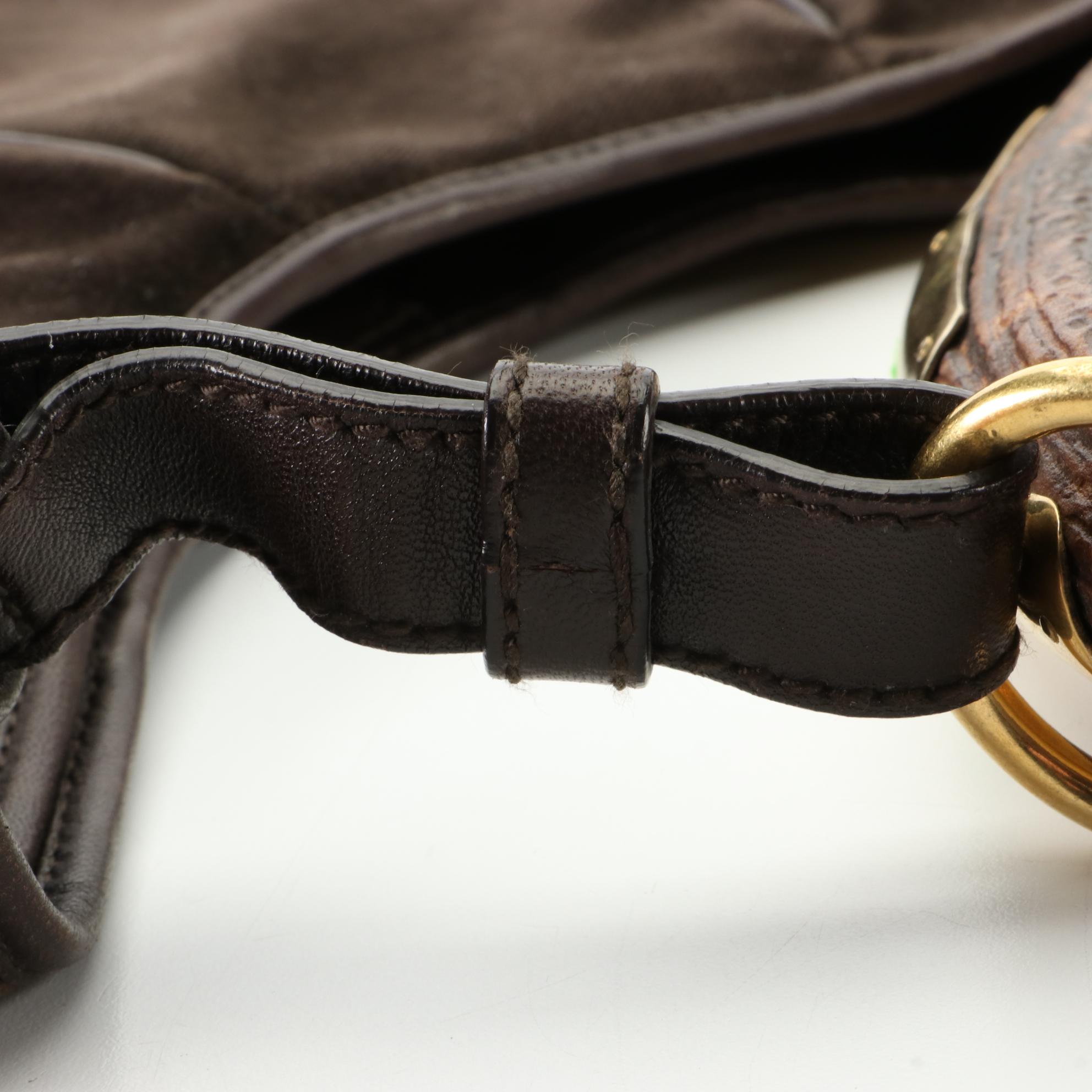 Yves Saint Laurent Mombasa Shoulder Bag in Velvet and Leather