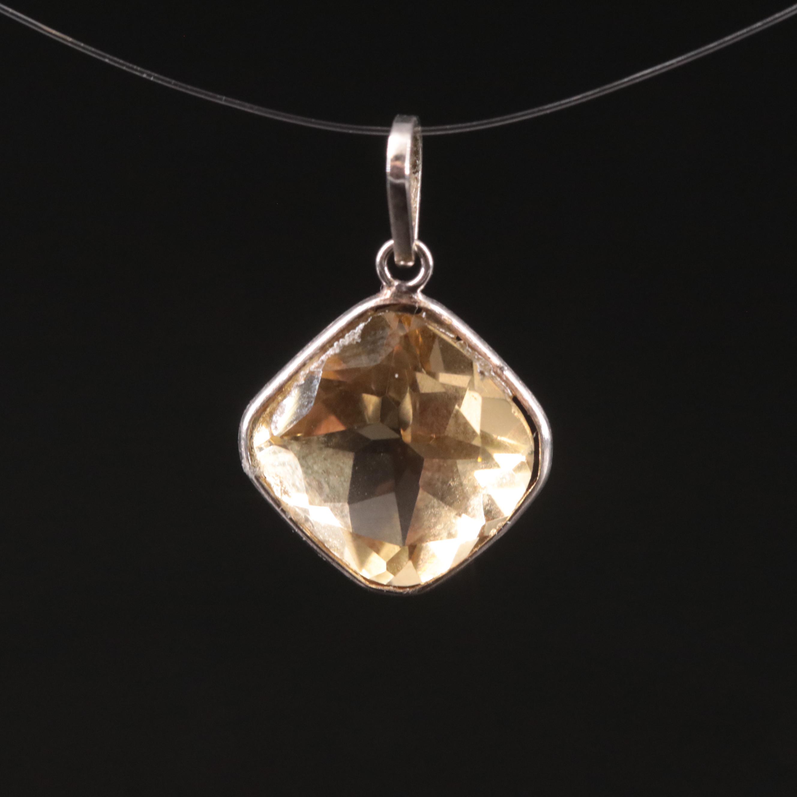 14K Citrine Pendant