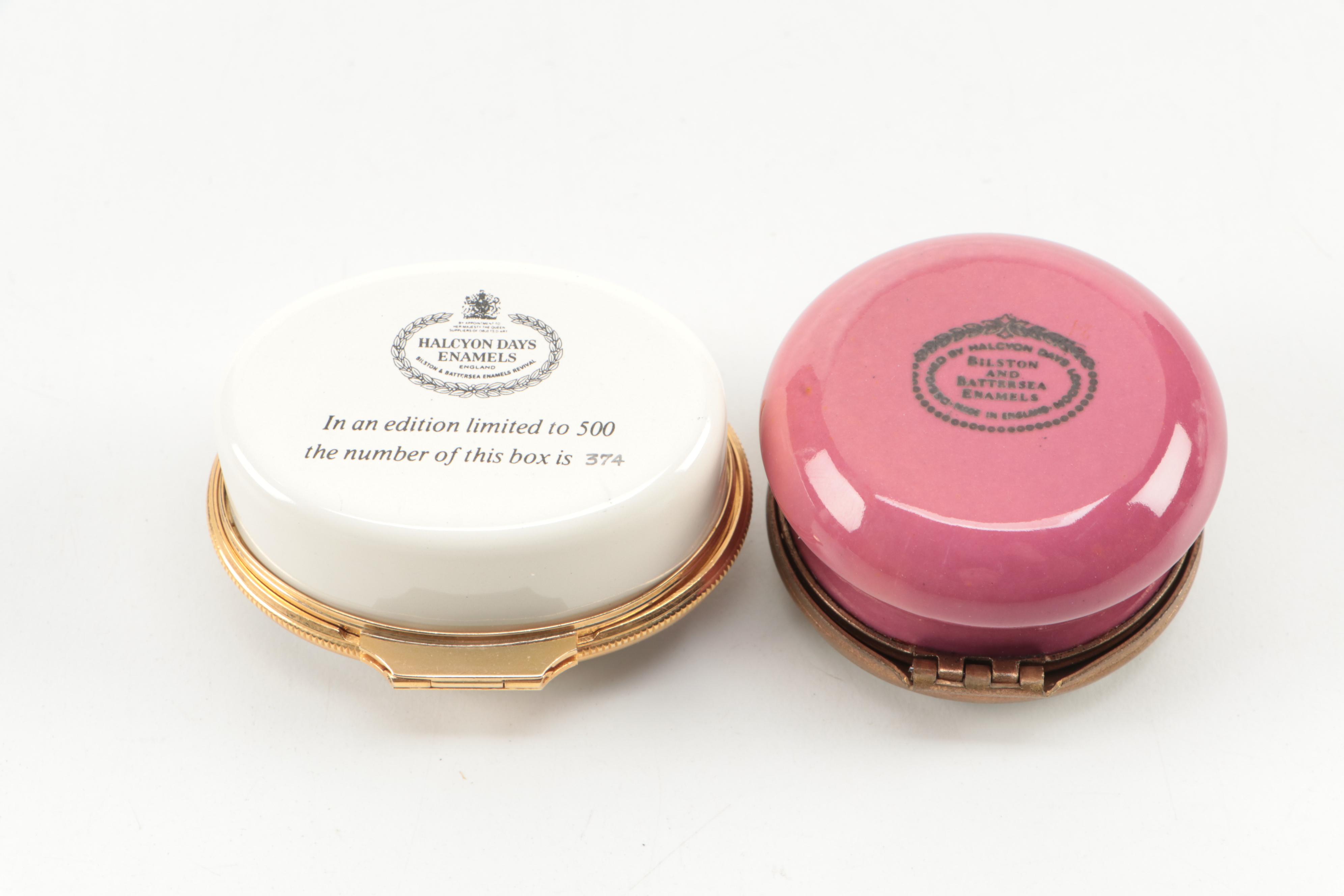 Halcyon Days Venetian Exhibition Commemorative Box with Other Enameled Box