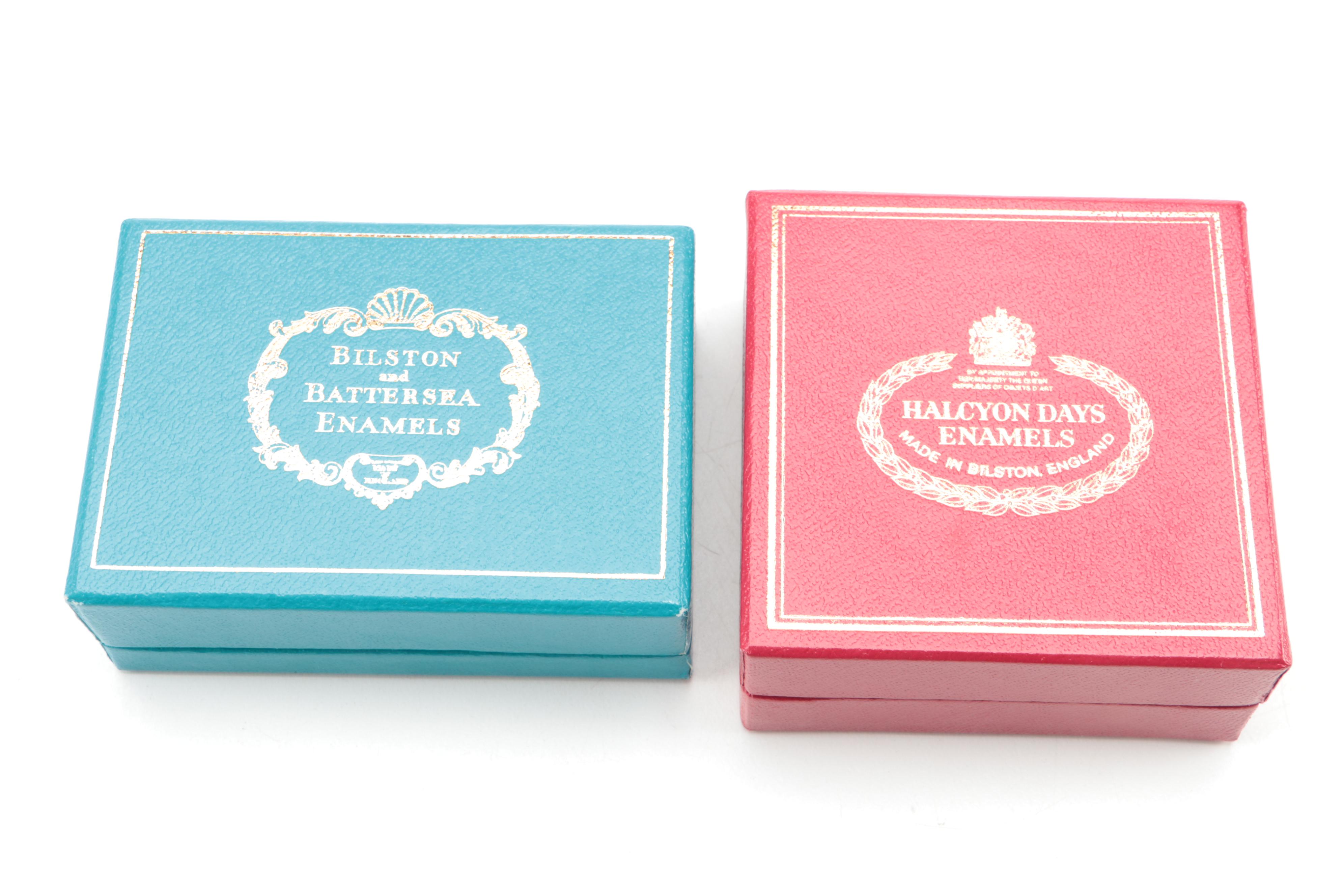 Halcyon Days Venetian Exhibition Commemorative Box with Other Enameled Box