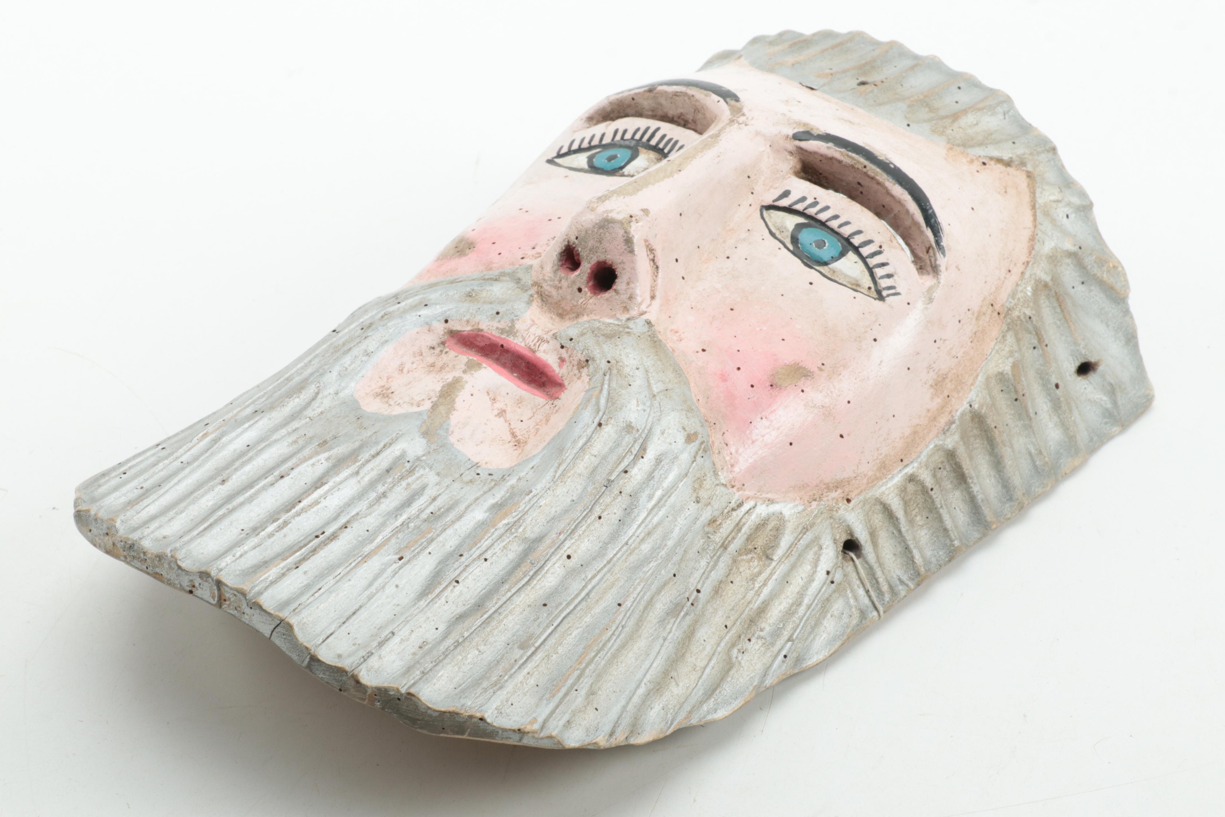 Painted Wood Face Mask