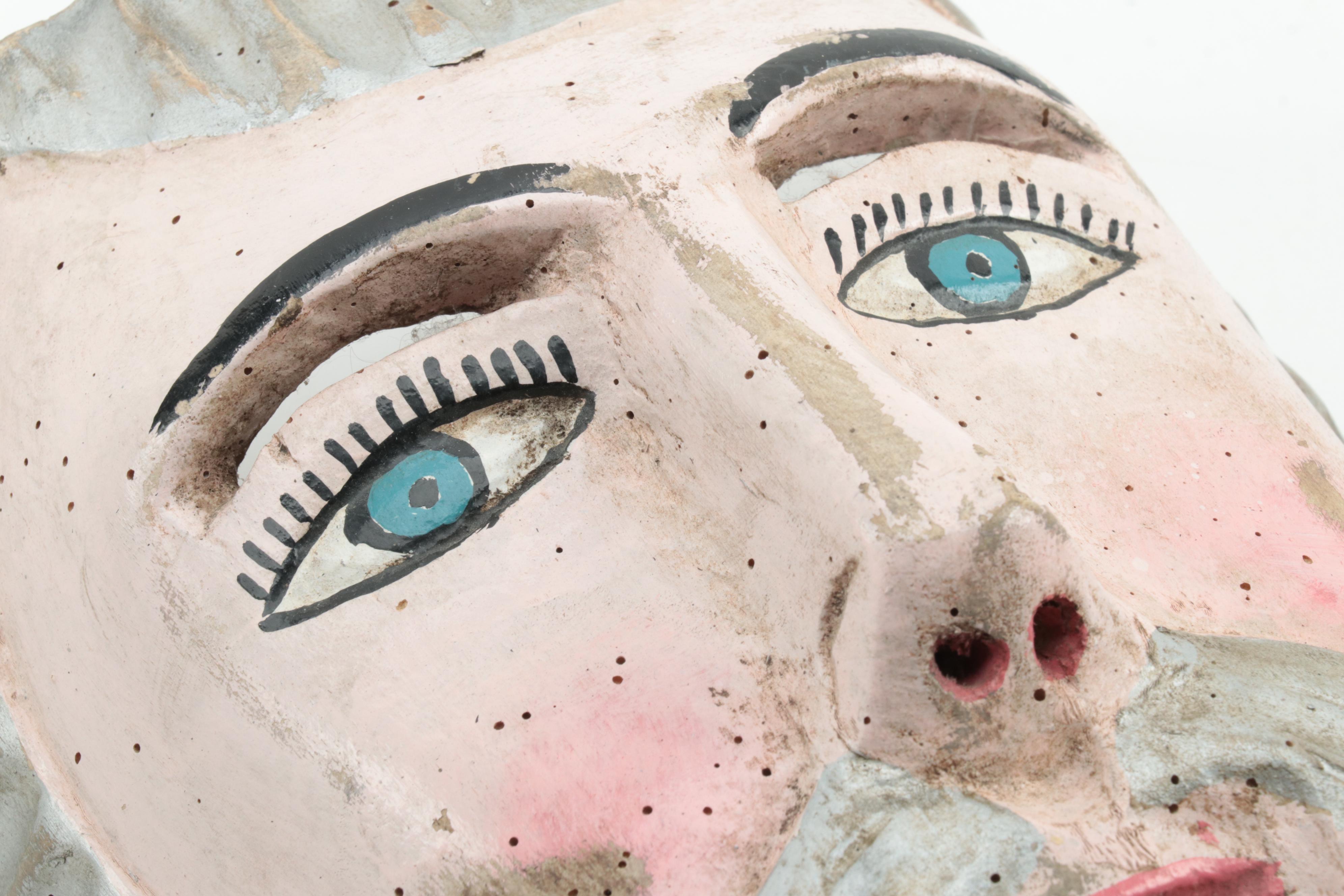 Painted Wood Face Mask