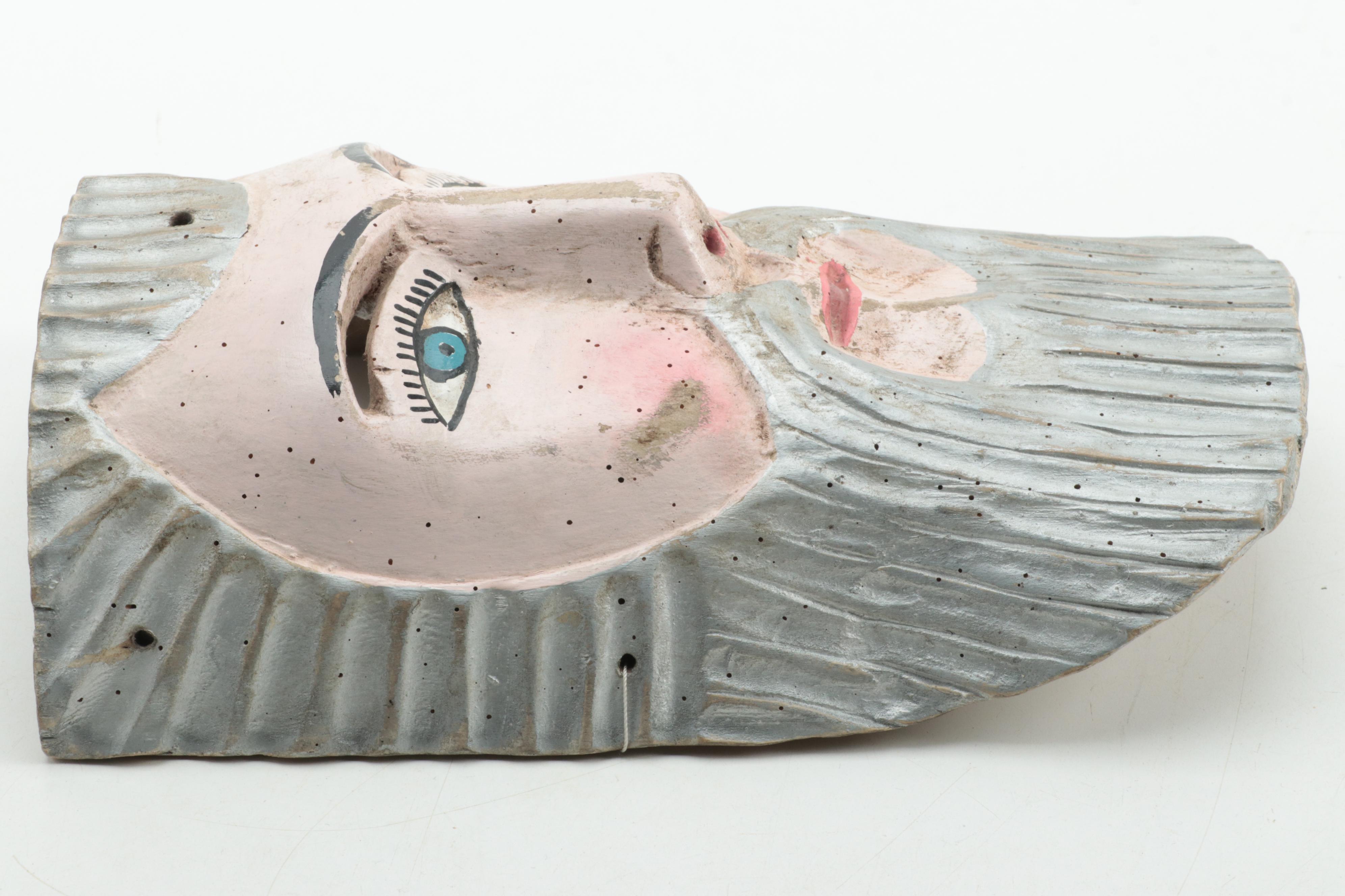 Painted Wood Face Mask