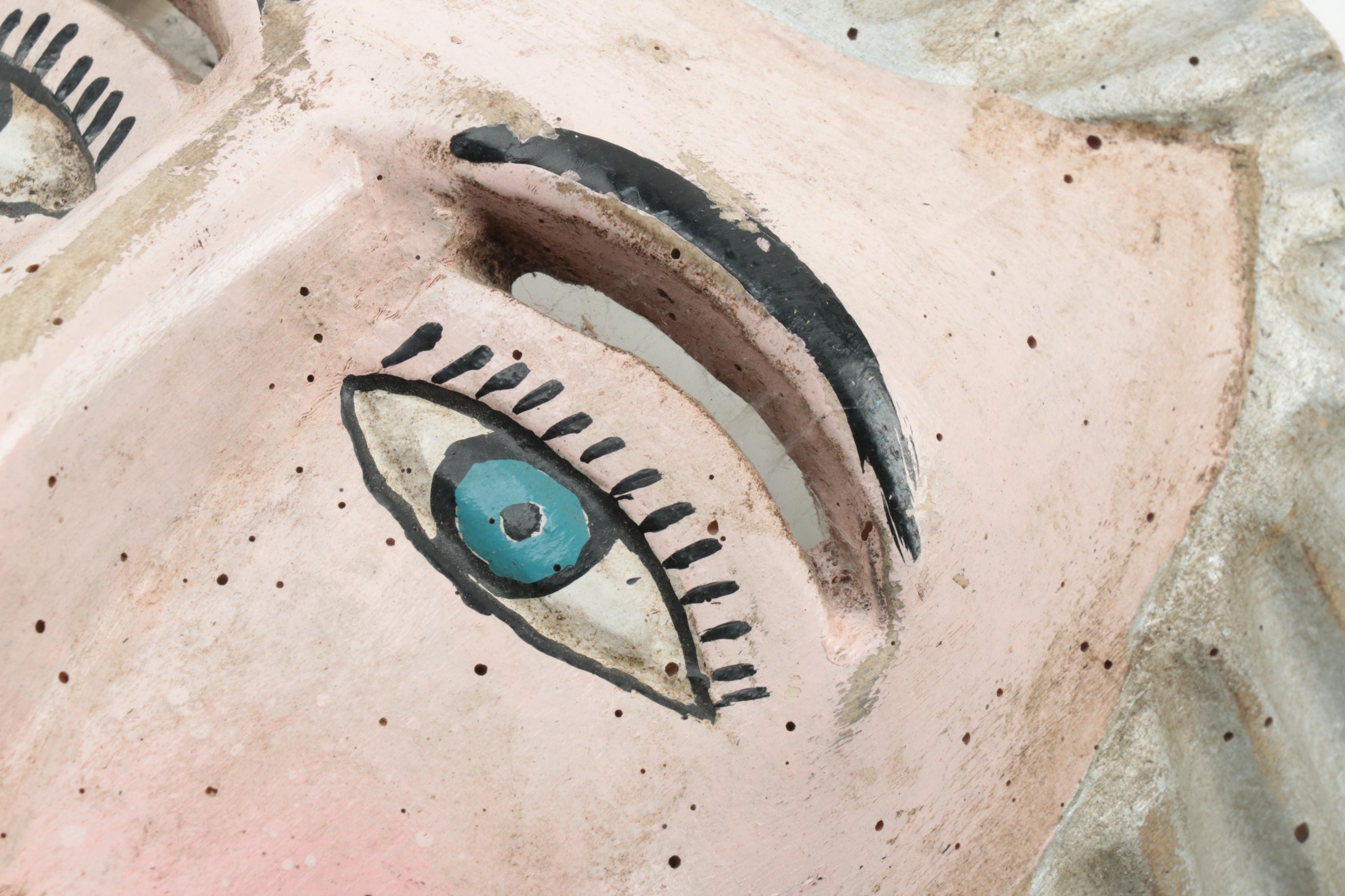 Painted Wood Face Mask