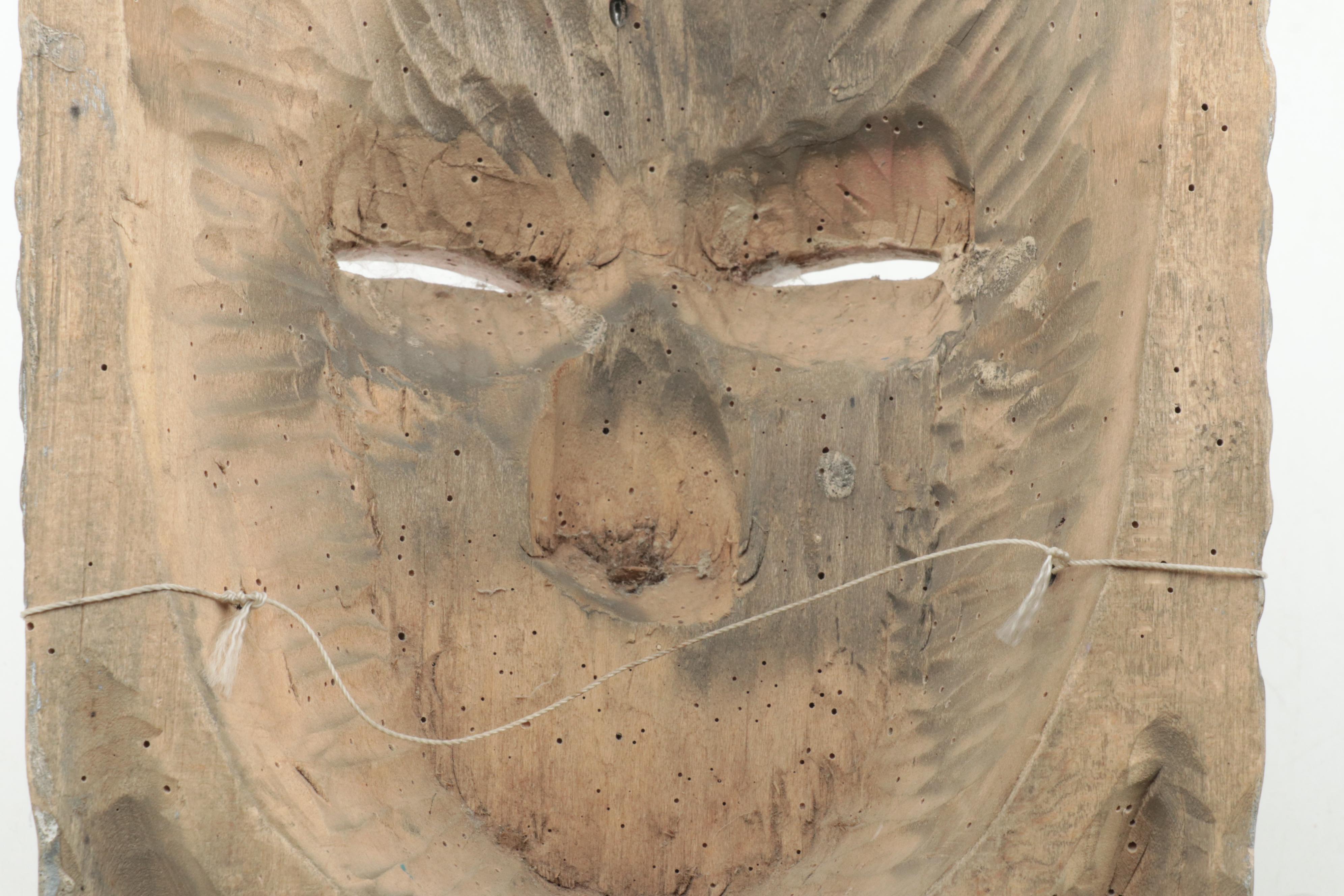 Painted Wood Face Mask