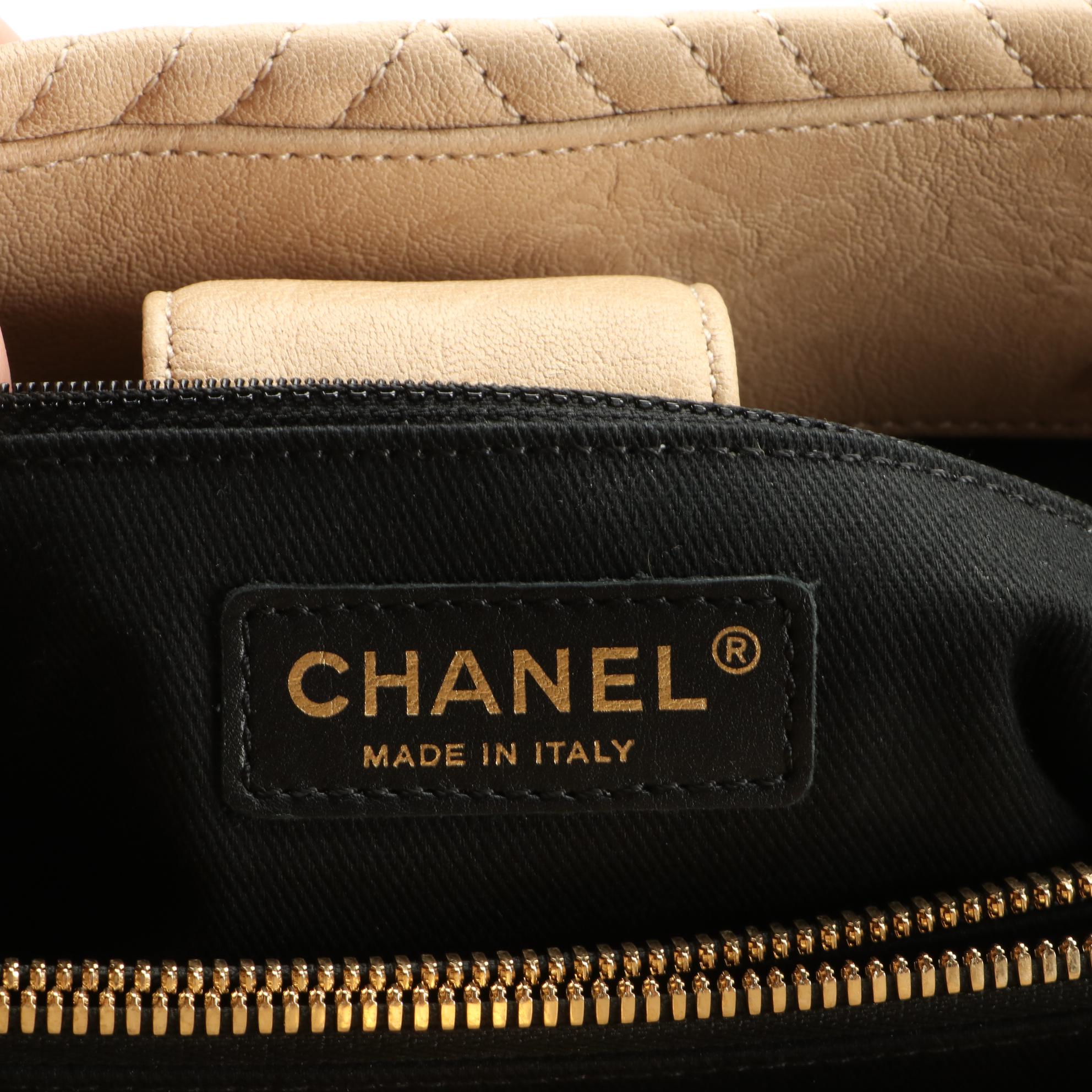 Chanel Medium Chevron Matelassé Wrinkled Lambskin CC Medallion Charm Tote