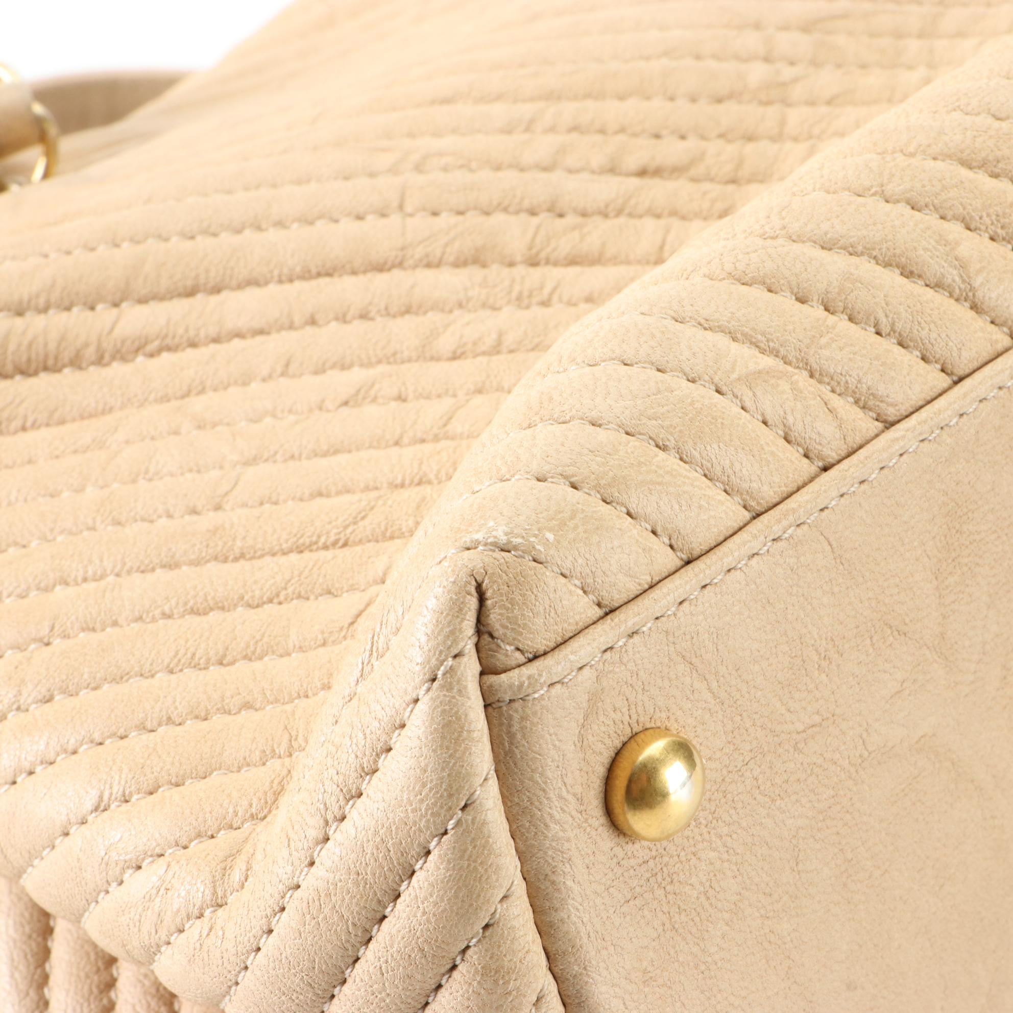 Chanel Medium Chevron Matelassé Wrinkled Lambskin CC Medallion Charm Tote