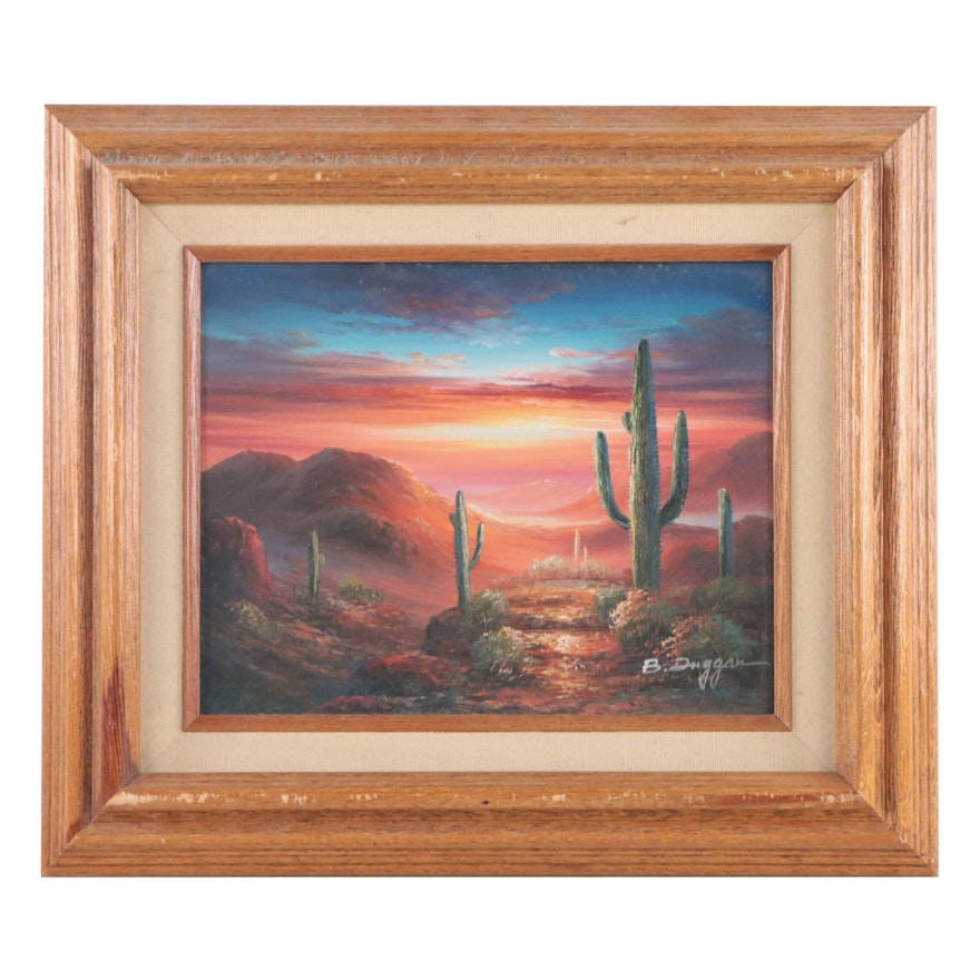 B. Duggan Southwest Desert Landscape Oil Painting