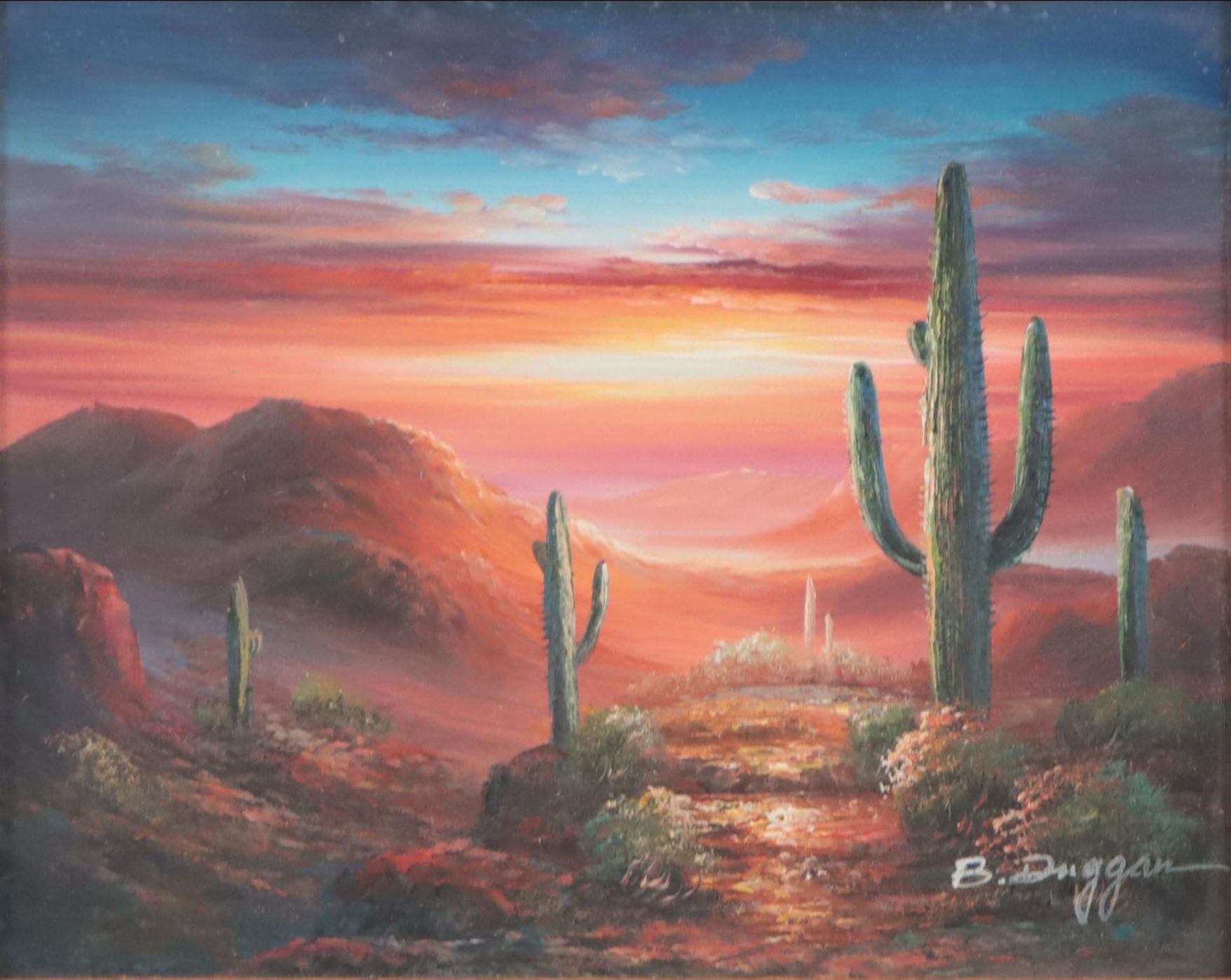 B. Duggan Southwest Desert Landscape Oil Painting
