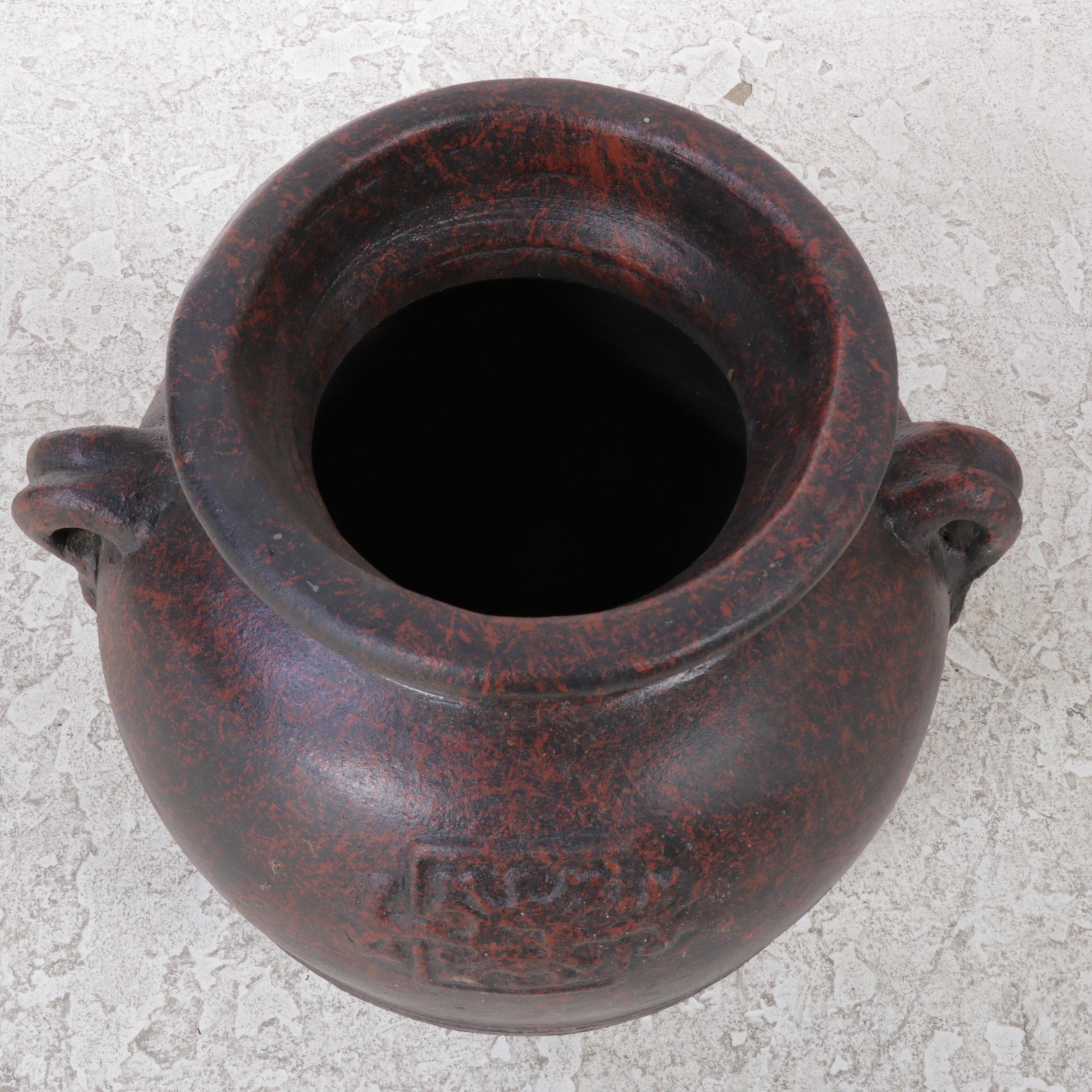 Large Molten Glazed Earthenware Amphora Vase