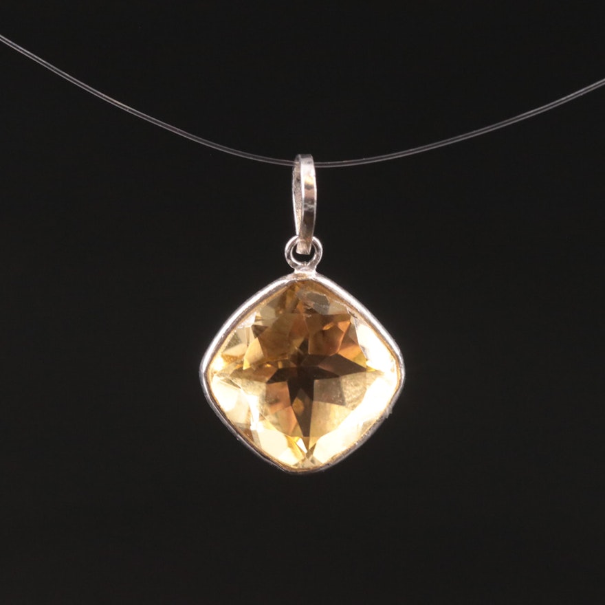 14K Citrine Pendant