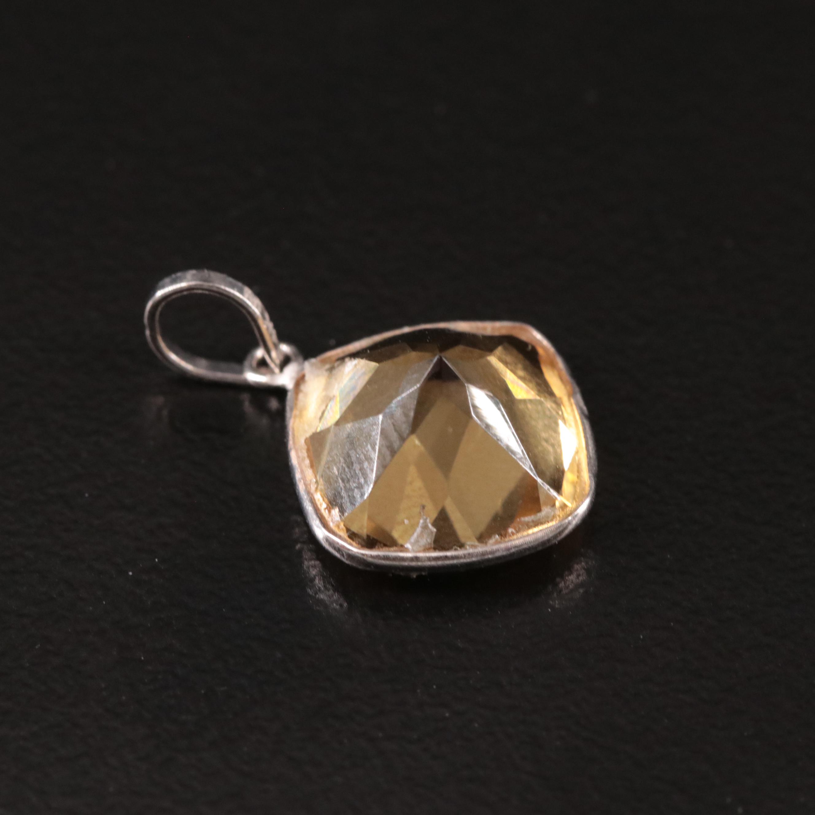 14K Citrine Pendant
