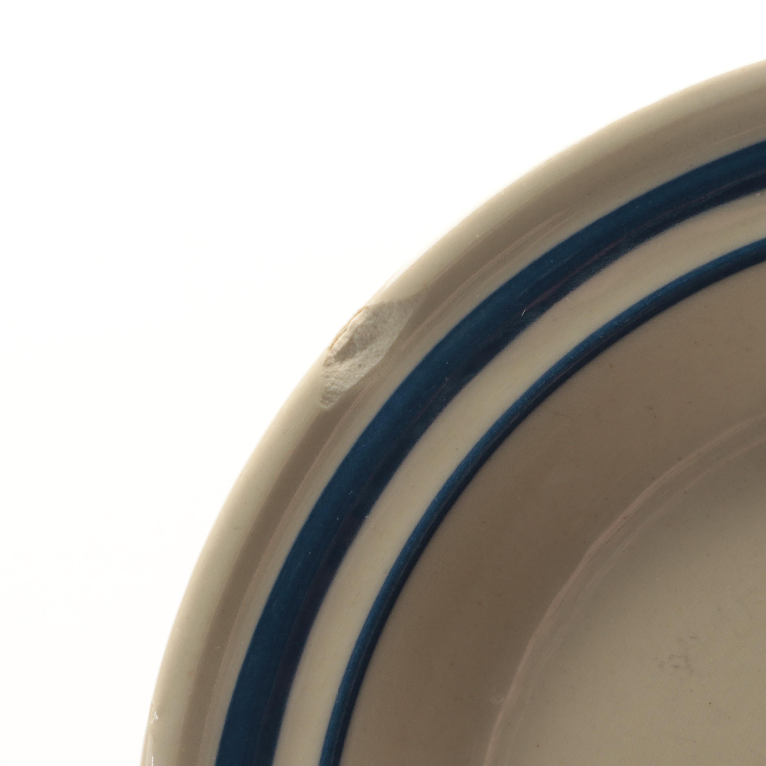 Friendship Pottery "Blue Stripe" Stoneware Dinnerware