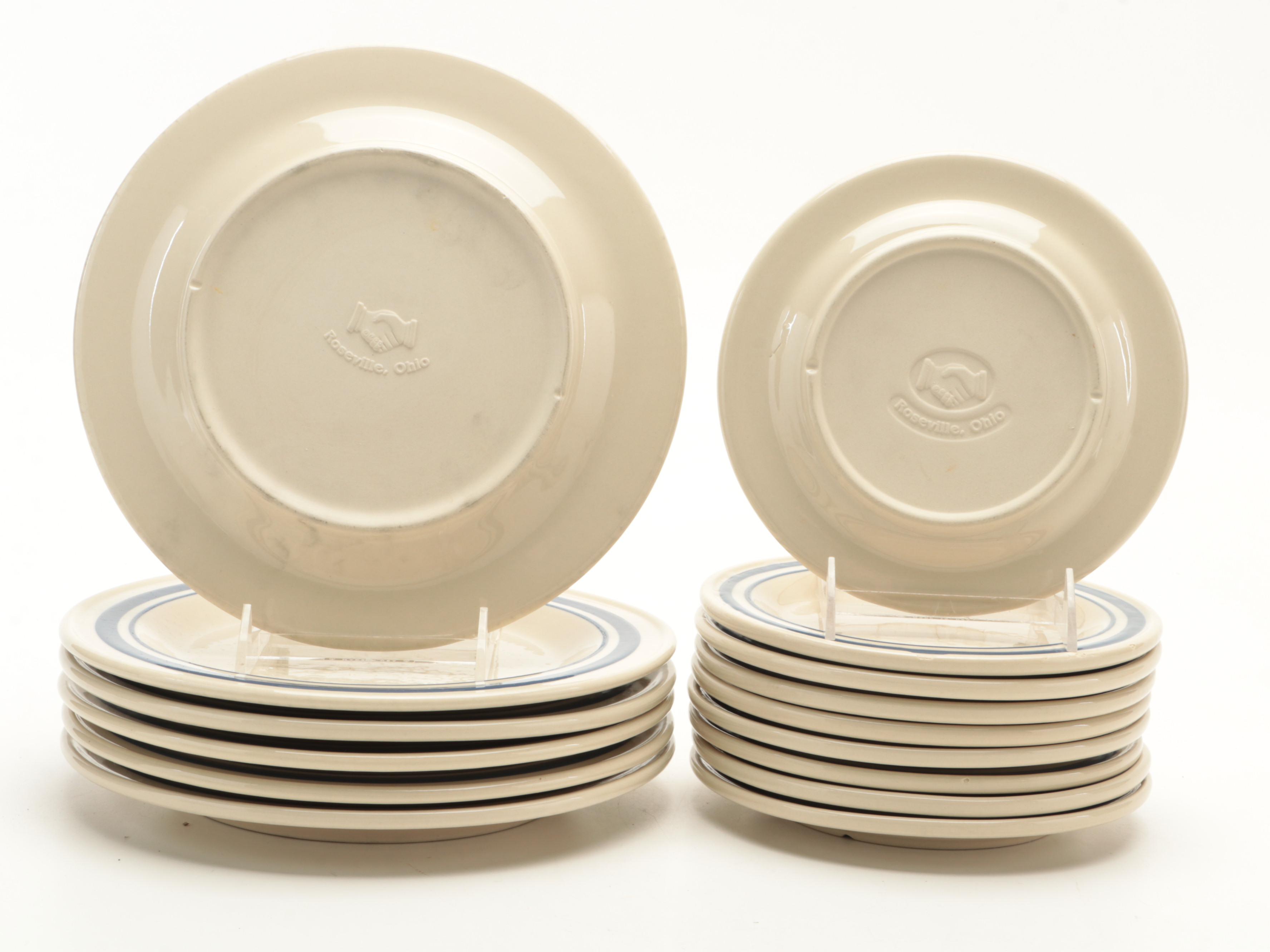 Friendship Pottery "Blue Stripe" Stoneware Dinnerware