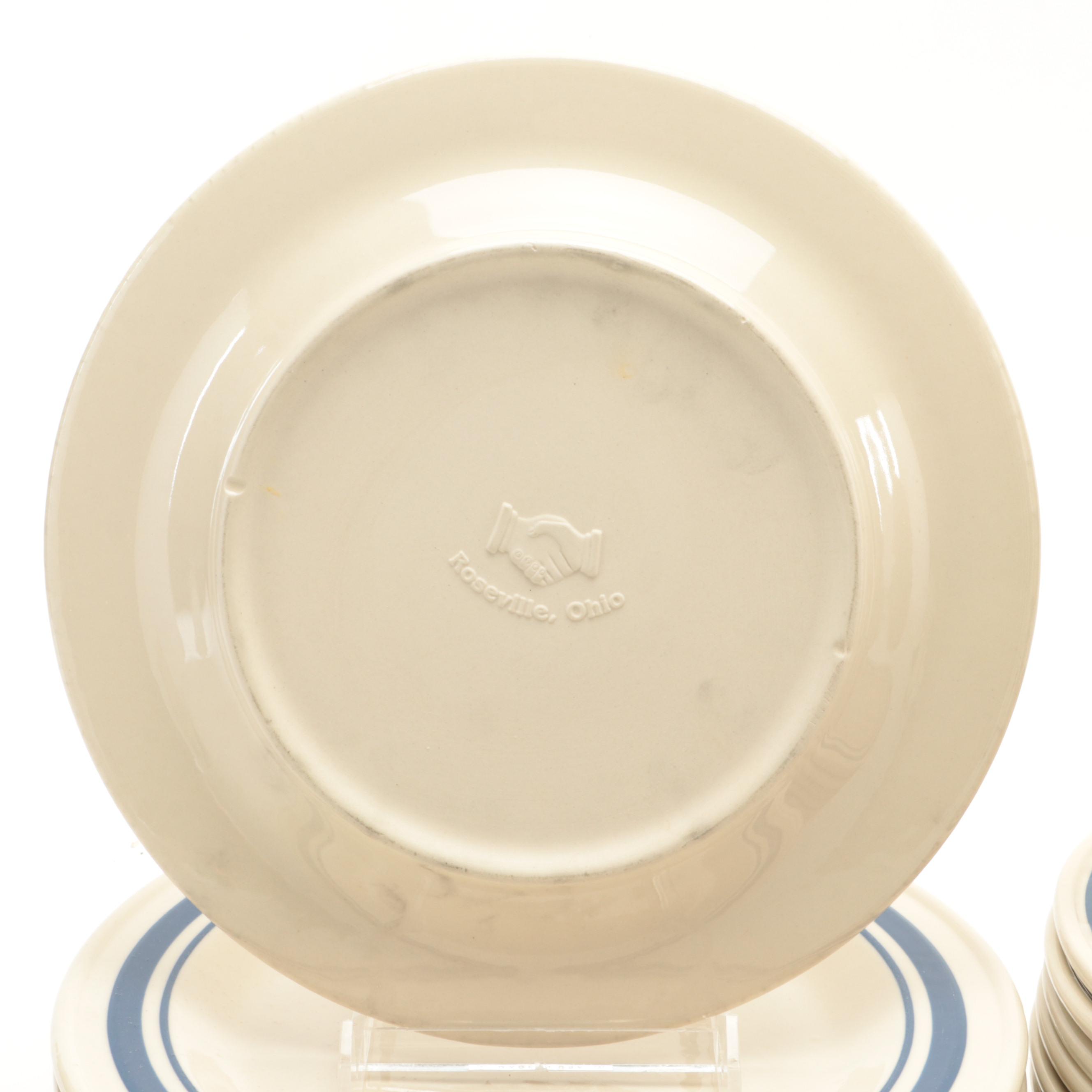 Friendship Pottery "Blue Stripe" Stoneware Dinnerware